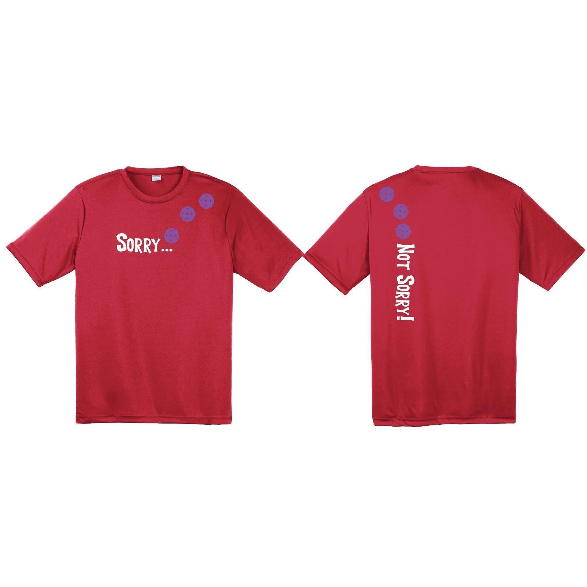 Sorry Not Sorry (Pickleballs Pink) | Clearance Men's Short Sleeve Athletic Performance T-Shirt | 100% Polyester