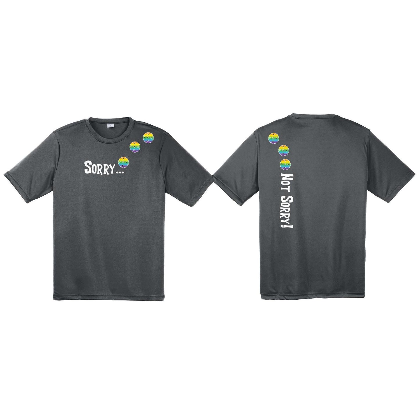 Sorry Not Sorry (Pickleballs Pink) | Clearance Men's Short Sleeve Athletic Performance T-Shirt | 100% Polyester