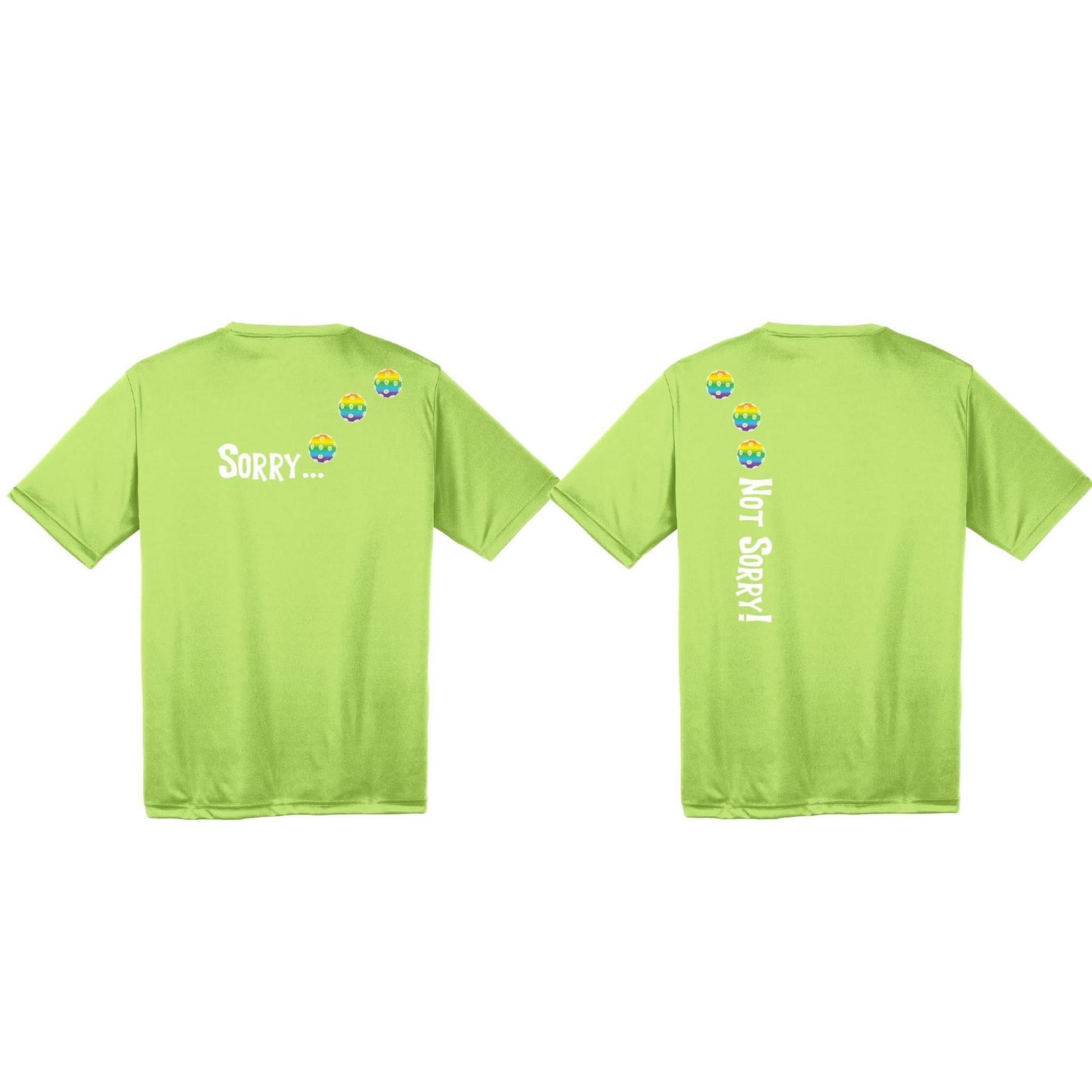 Sorry Not Sorry (Pickleballs Pink) | Clearance Men's Short Sleeve Athletic Performance T-Shirt | 100% Polyester