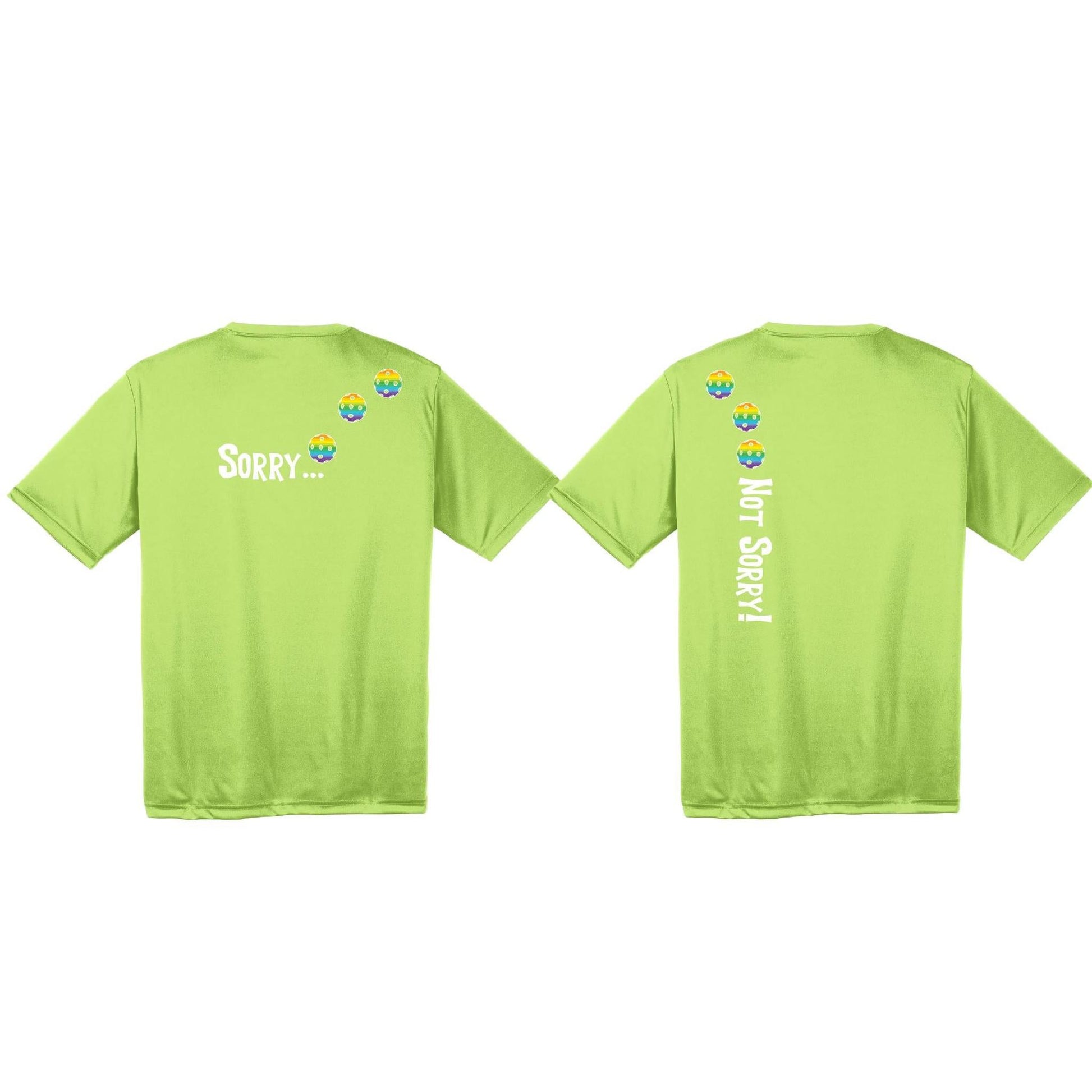 Sorry Not Sorry (Pickleballs Pink) | Clearance Men's Short Sleeve Athletic Performance T-Shirt | 100% Polyester