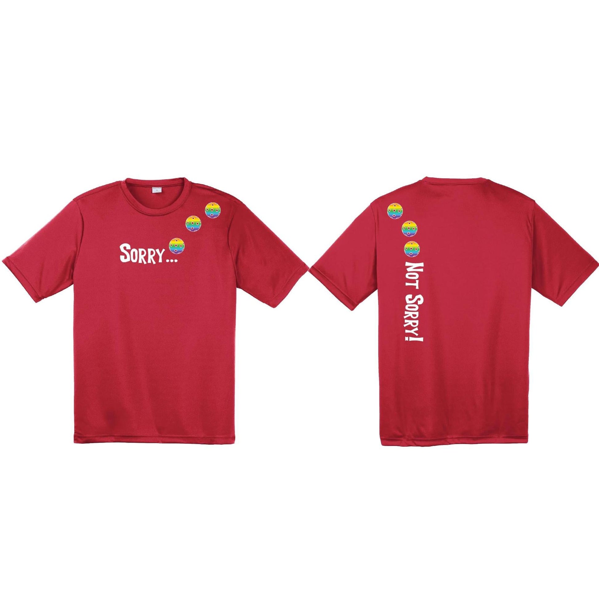 Sorry Not Sorry (Pickleballs Pink) | Clearance Men's Short Sleeve Athletic Performance T-Shirt | 100% Polyester
