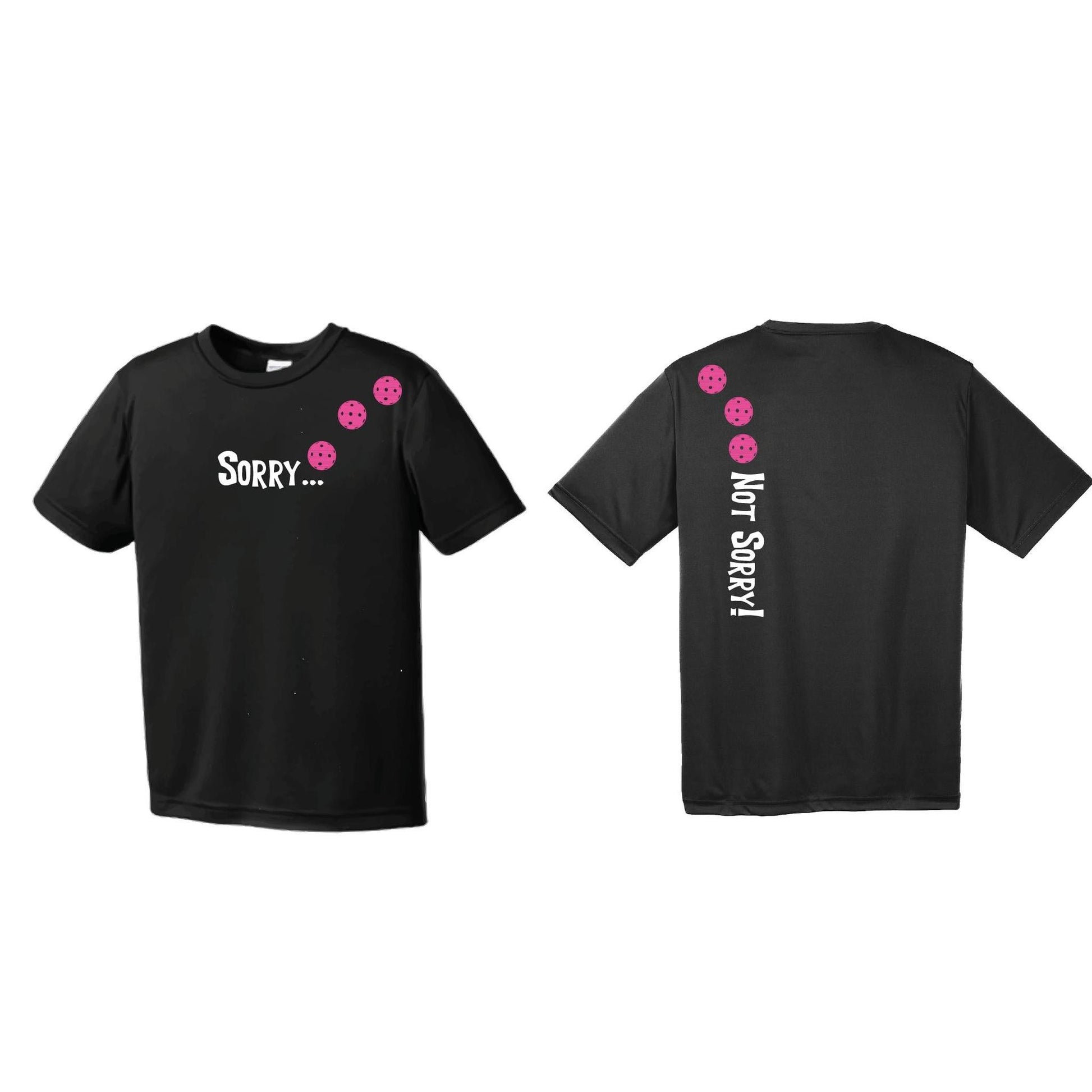 Sorry Not Sorry (Pickleballs Pink) | Clearance Men's Short Sleeve Athletic Performance T-Shirt | 100% Polyester