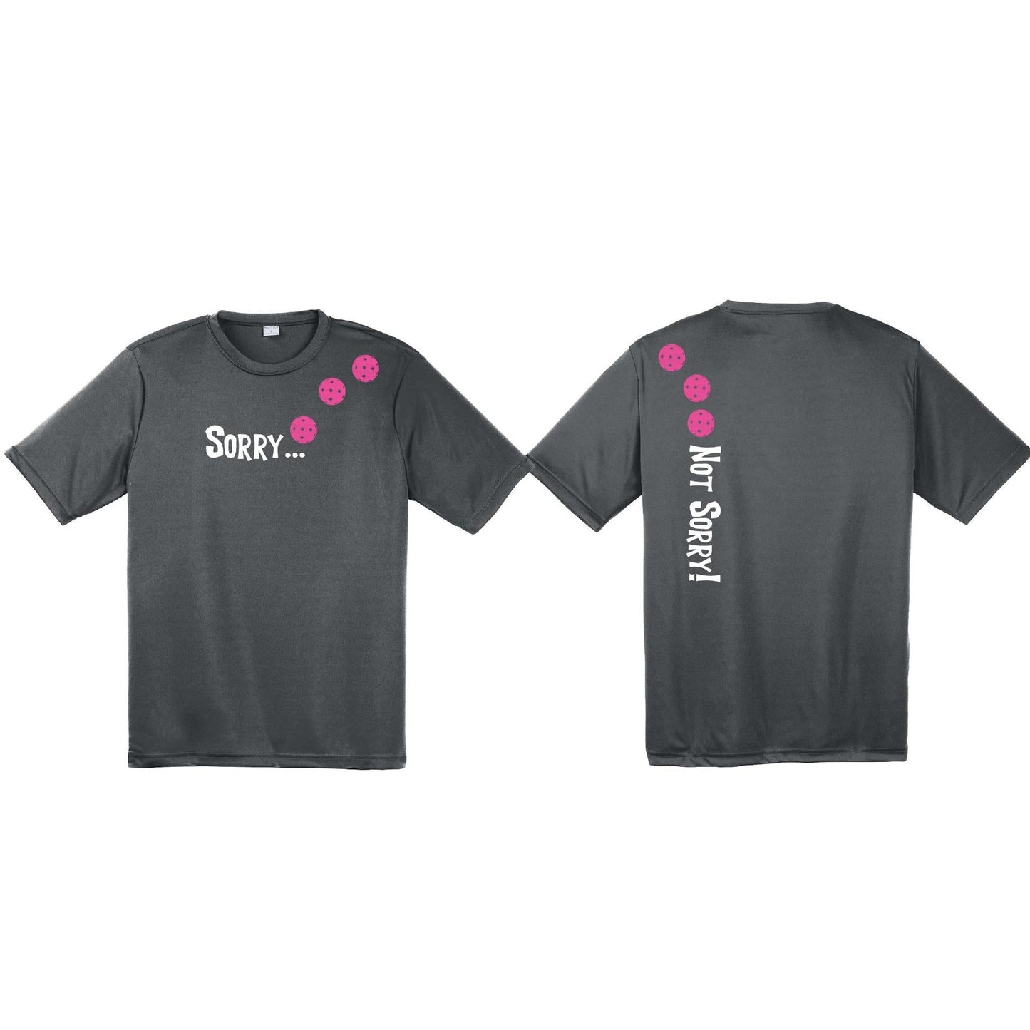 Sorry Not Sorry (Pickleballs Pink) | Clearance Men's Short Sleeve Athletic Performance T-Shirt | 100% Polyester