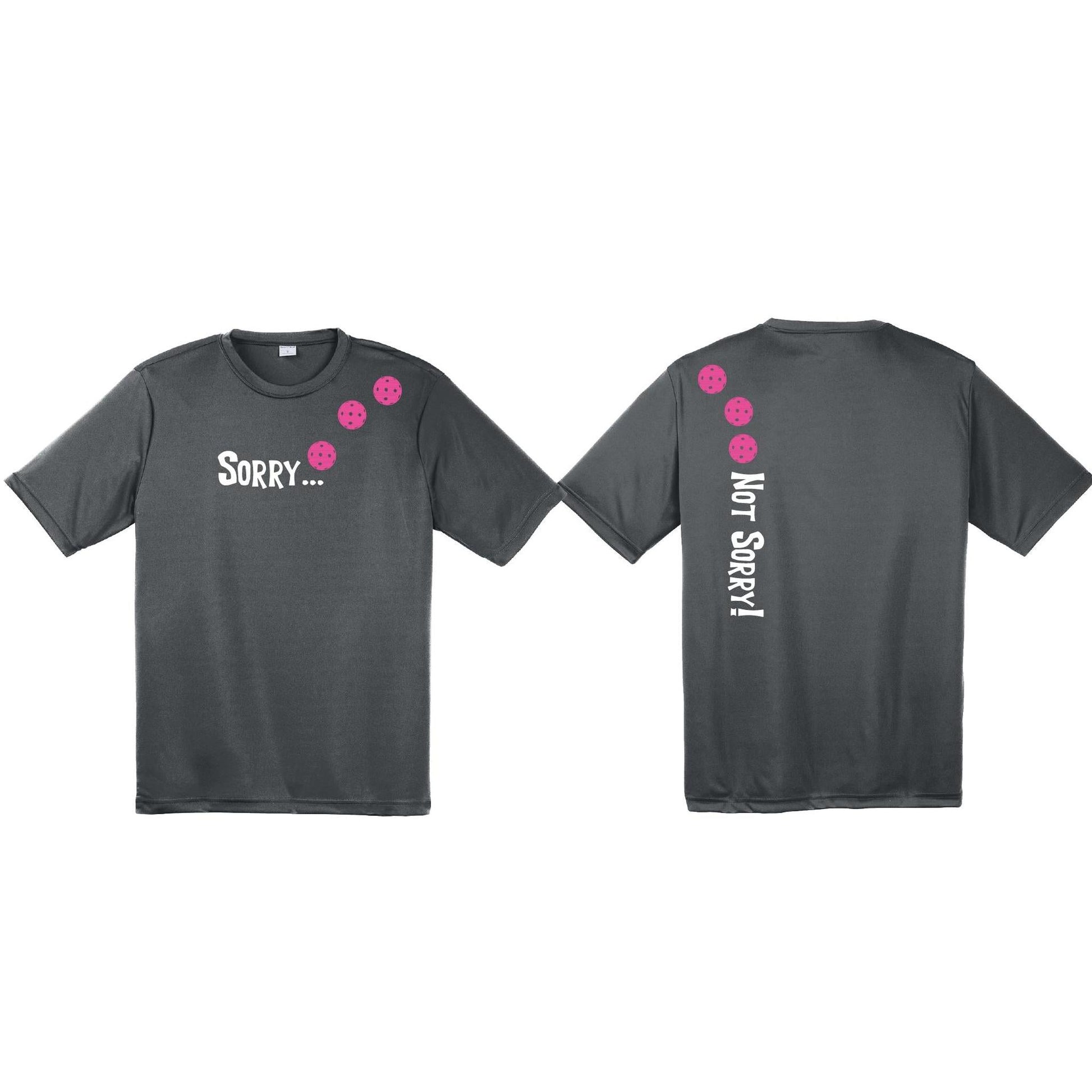 Sorry Not Sorry (Pickleballs Pink) | Clearance Men's Short Sleeve Athletic Performance T-Shirt | 100% Polyester