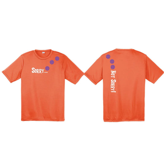 Sorry Not Sorry (Pickleballs Pink Purple Rainbow) | Men's Short Sleeve Athletic Performance T-Shirt | 100% Polyester