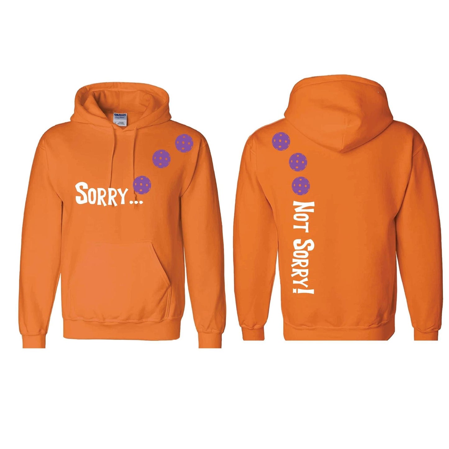Sorry Not Sorry (Pickleballs Pink Purple Rainbow) | Unisex Hoodie Athletic Sweatshirt | 50% Cotton/50% Polyester