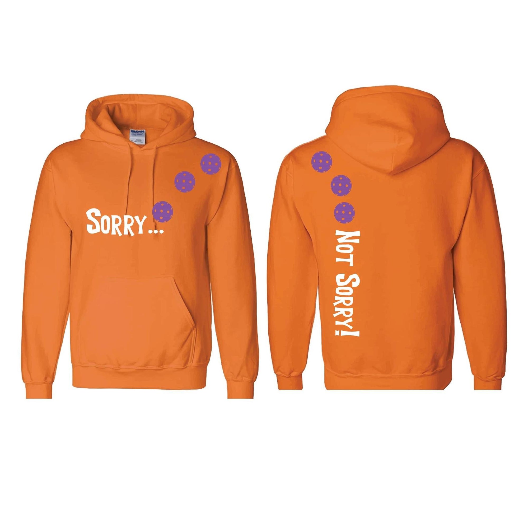 Sorry Not Sorry (Pickleballs Pink Purple Rainbow) | Unisex Hoodie Athletic Sweatshirt | 50% Cotton/50% Polyester