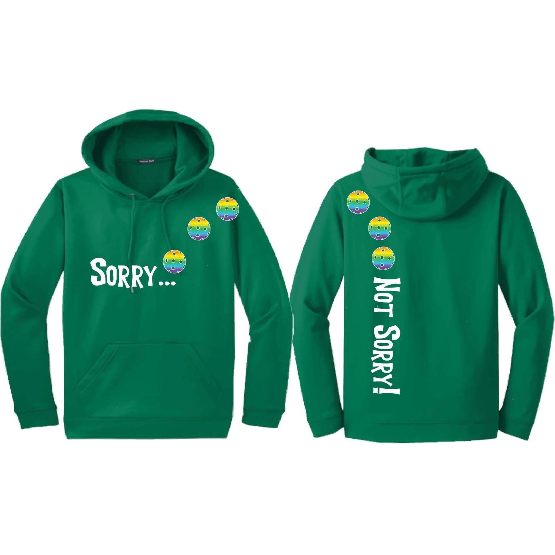Sorry Not Sorry (Pickleballs Pink Purple Rainbow) | Unisex Hoodie Athletic Sweatshirt | 50% Cotton/50% Polyester