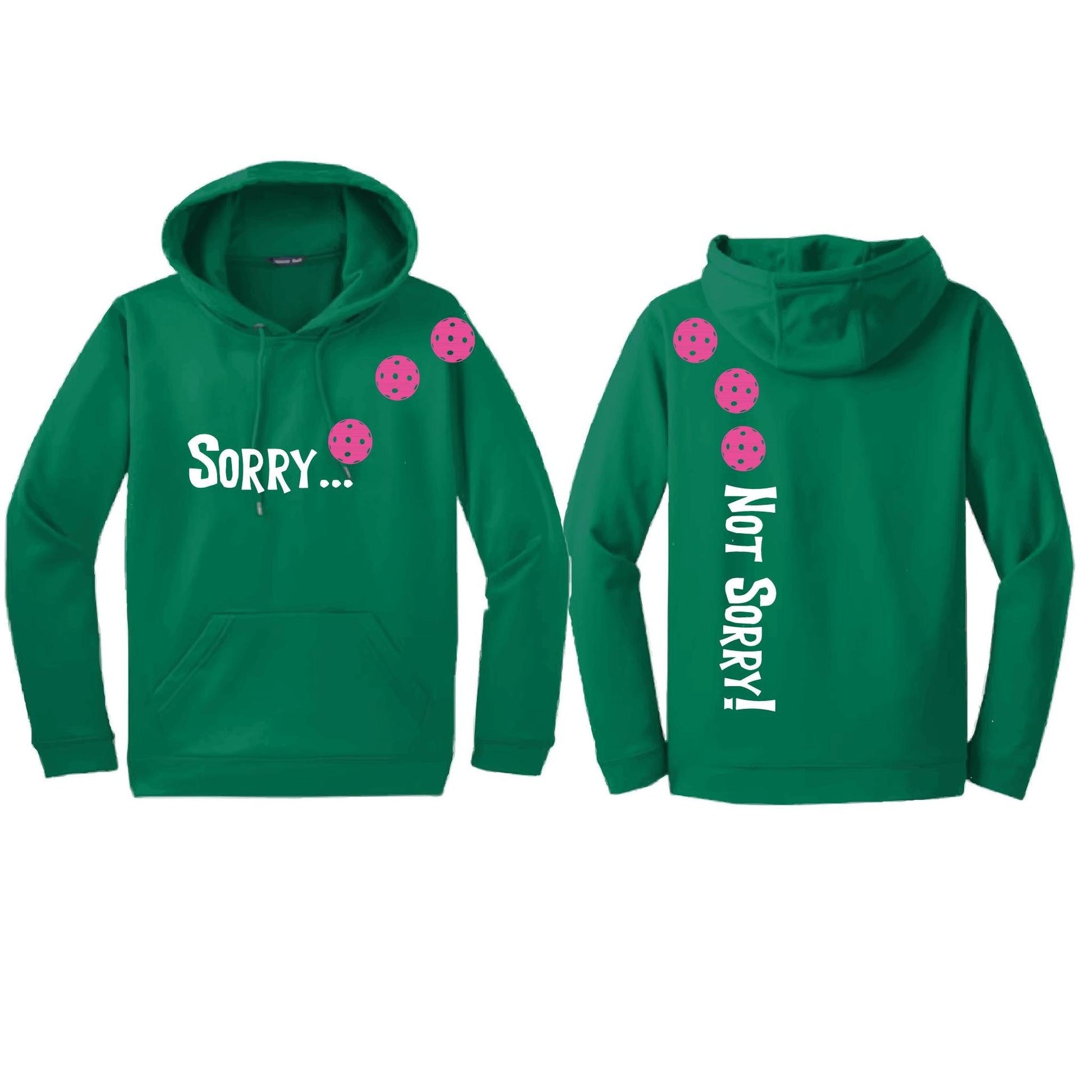 Sorry Not Sorry (Pickleballs Pink Purple Rainbow) | Unisex Hoodie Athletic Sweatshirt | 50% Cotton/50% Polyester