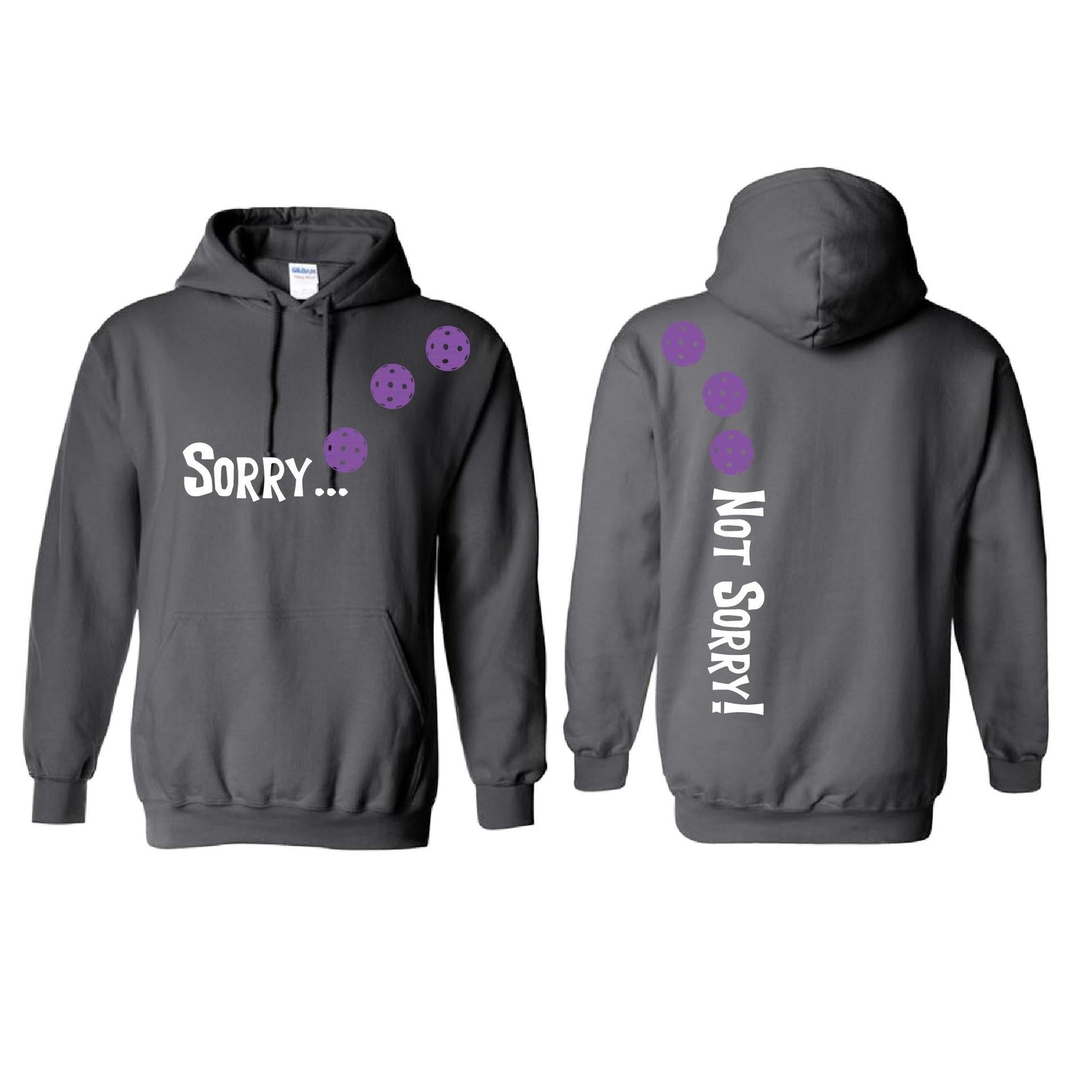 Sorry Not Sorry (Pickleballs Pink Purple Rainbow) | Unisex Hoodie Athletic Sweatshirt | 50% Cotton/50% Polyester