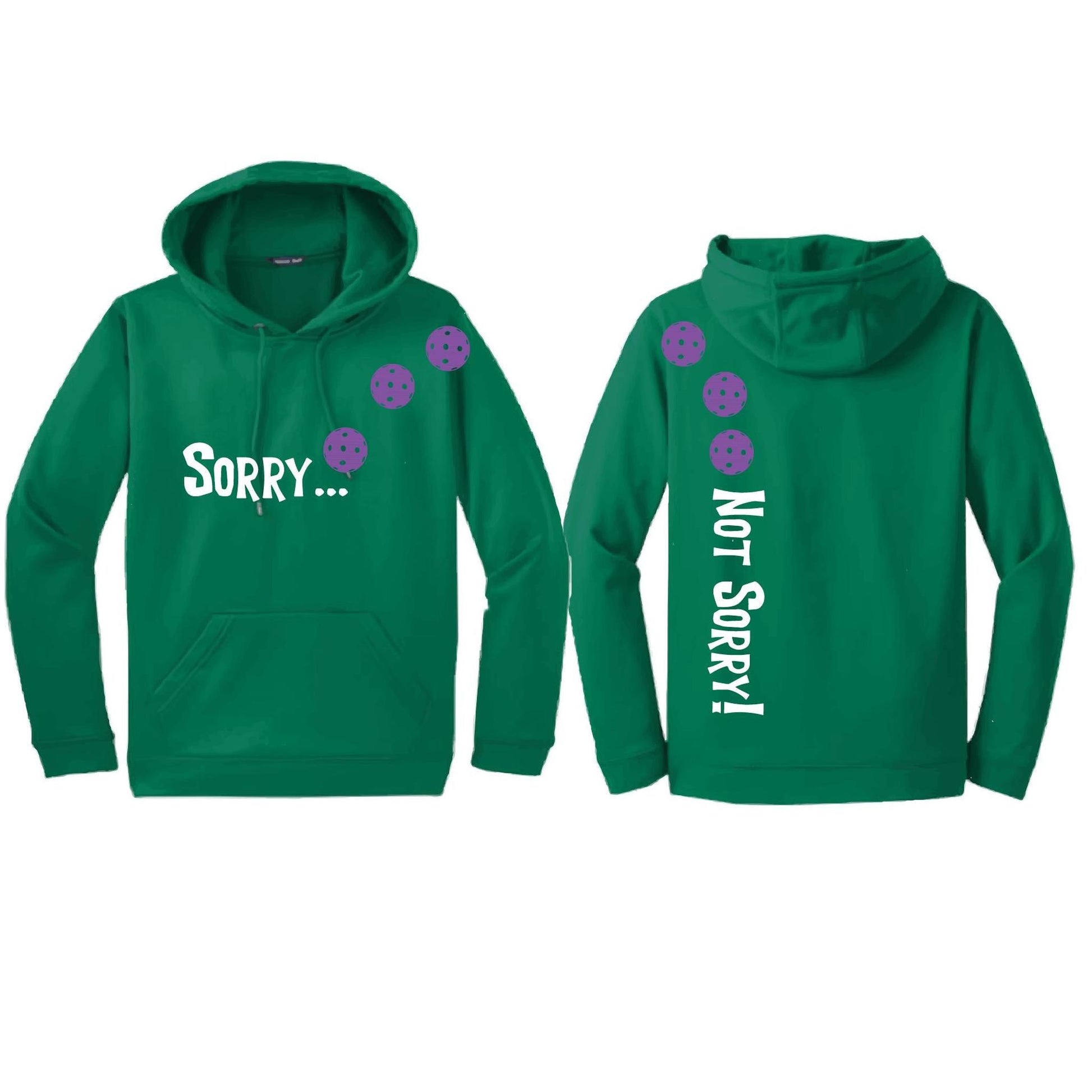 Sorry Not Sorry (Pickleballs Pink Purple Rainbow) | Unisex Hoodie Athletic Sweatshirt | 50% Cotton/50% Polyester