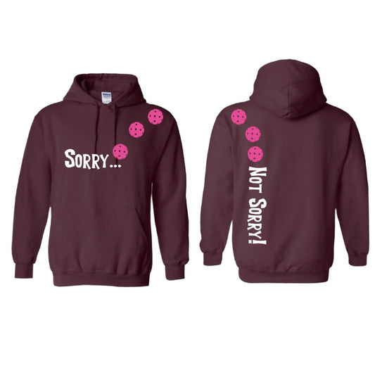 Sorry Not Sorry (Pickleballs Pink Purple Rainbow) | Unisex Hoodie Athletic Sweatshirt | 50% Cotton/50% Polyester