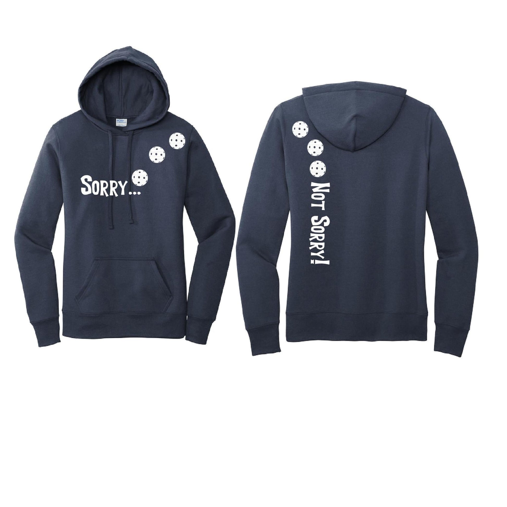 Sorry Not Sorry (Pickleballs Red White Yellow) | Women’s Fitted Hoodie Pickleball Sweatshirt | 50% Cotton 50% Poly Fleece
