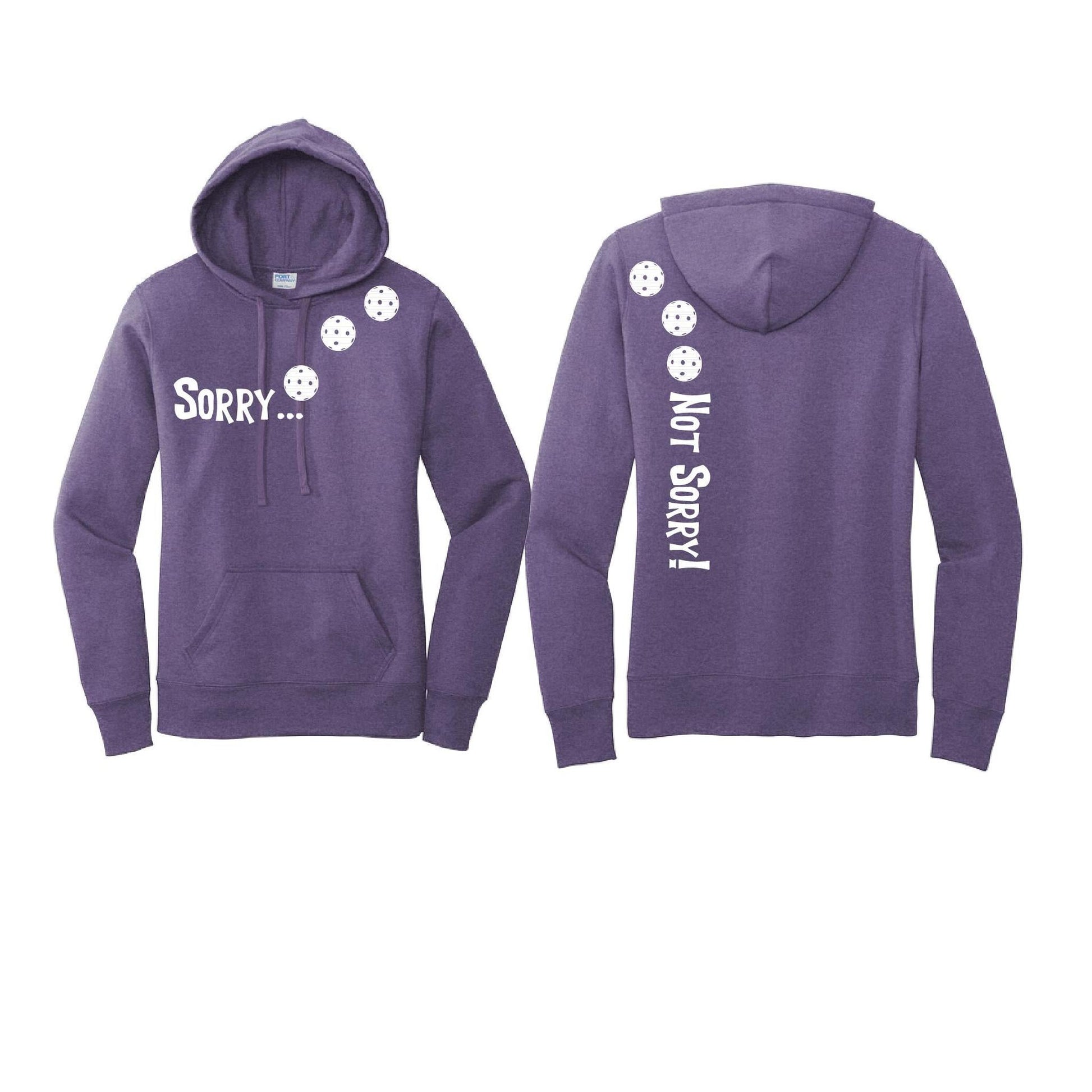 Sorry Not Sorry (Pickleballs Red White Yellow) | Women’s Fitted Hoodie Pickleball Sweatshirt | 50% Cotton 50% Poly Fleece