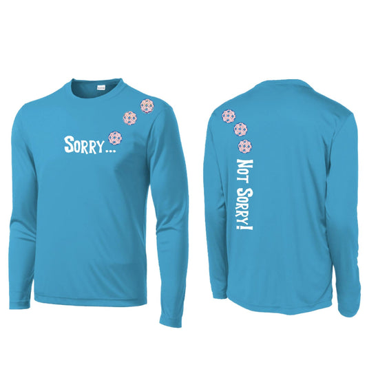 Sorry Not Sorry (Pickleballs With Stars) | Men's Long Sleeve Athletic Performance T-Shirt | 100% Polyester