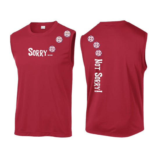 Sorry Not Sorry (Pickleballs With Stars) | Men's Sleeveless Athletic Performance T-Shirt | 100% Polyester