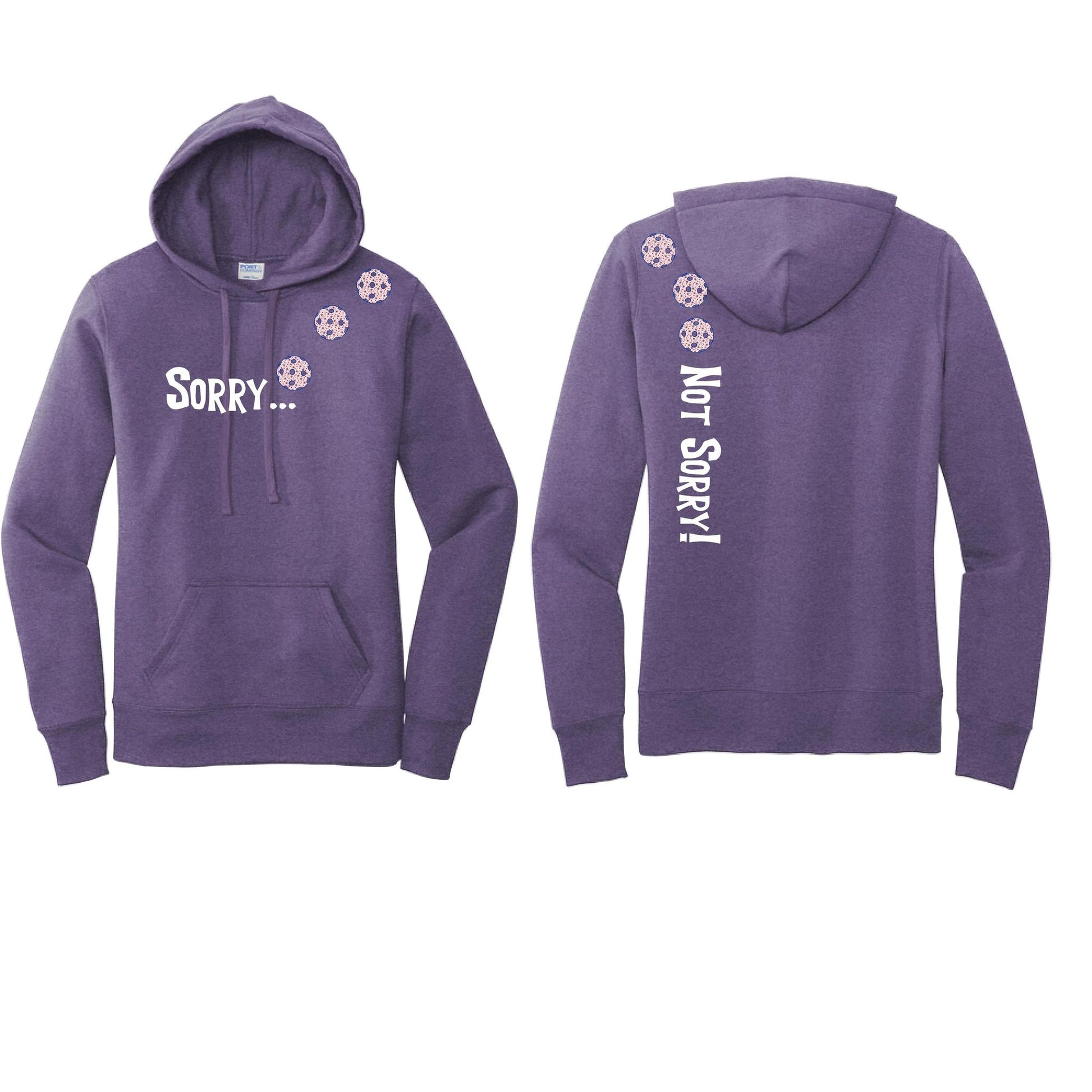 Sorry Not Sorry (Pickleballs With Stars) | Women’s Fitted Hoodie Pickleball Sweatshirt | 50% Cotton 50% Poly Fleece