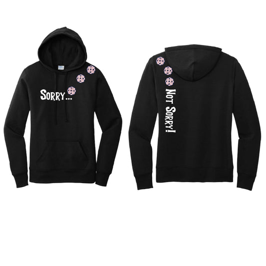 Sorry Not Sorry (Pickleballs With Stars) | Women’s Fitted Hoodie Pickleball Sweatshirt | 50% Cotton 50% Poly Fleece