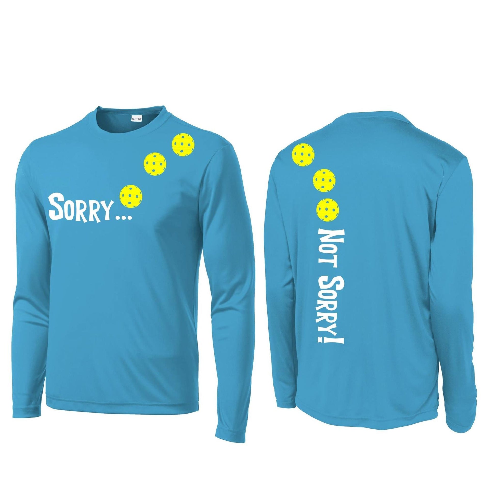 Sorry Not Sorry (Pickleballs Yellow And Red) | Clearance Men's Long Sleeve Athletic Performance T-Shirt | 100% Polyester