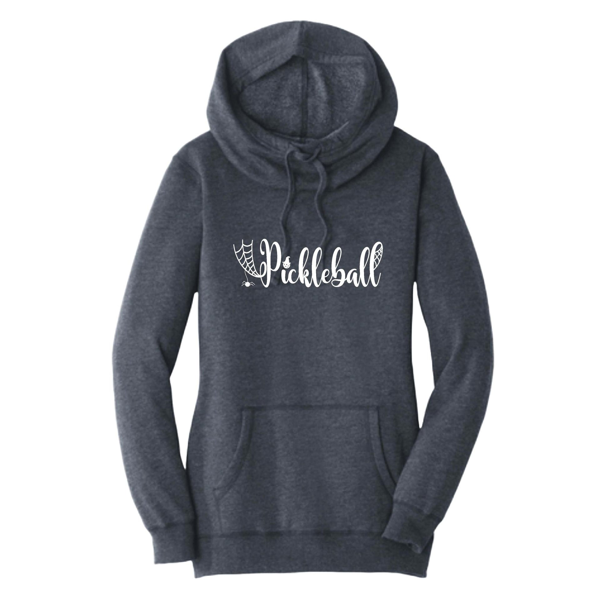 Spider Pickleball | Women’s Cowl-Neck Hoodie Pickleball Sweatshirt | 55% Cotton 45% Poly Fleece