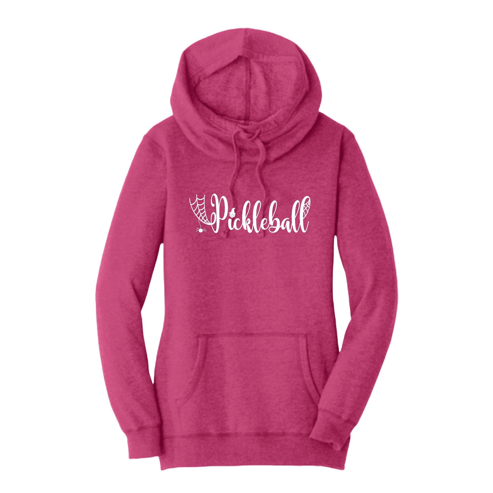 Spider Pickleball | Women’s Cowl-Neck Hoodie Pickleball Sweatshirt | 55% Cotton 45% Poly Fleece