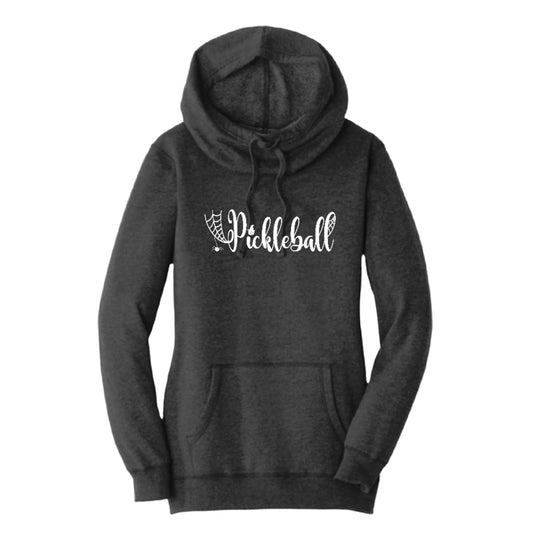 Spider Pickleball | Women’s Cowl-Neck Hoodie Pickleball Sweatshirt | 55% Cotton 45% Poly Fleece
