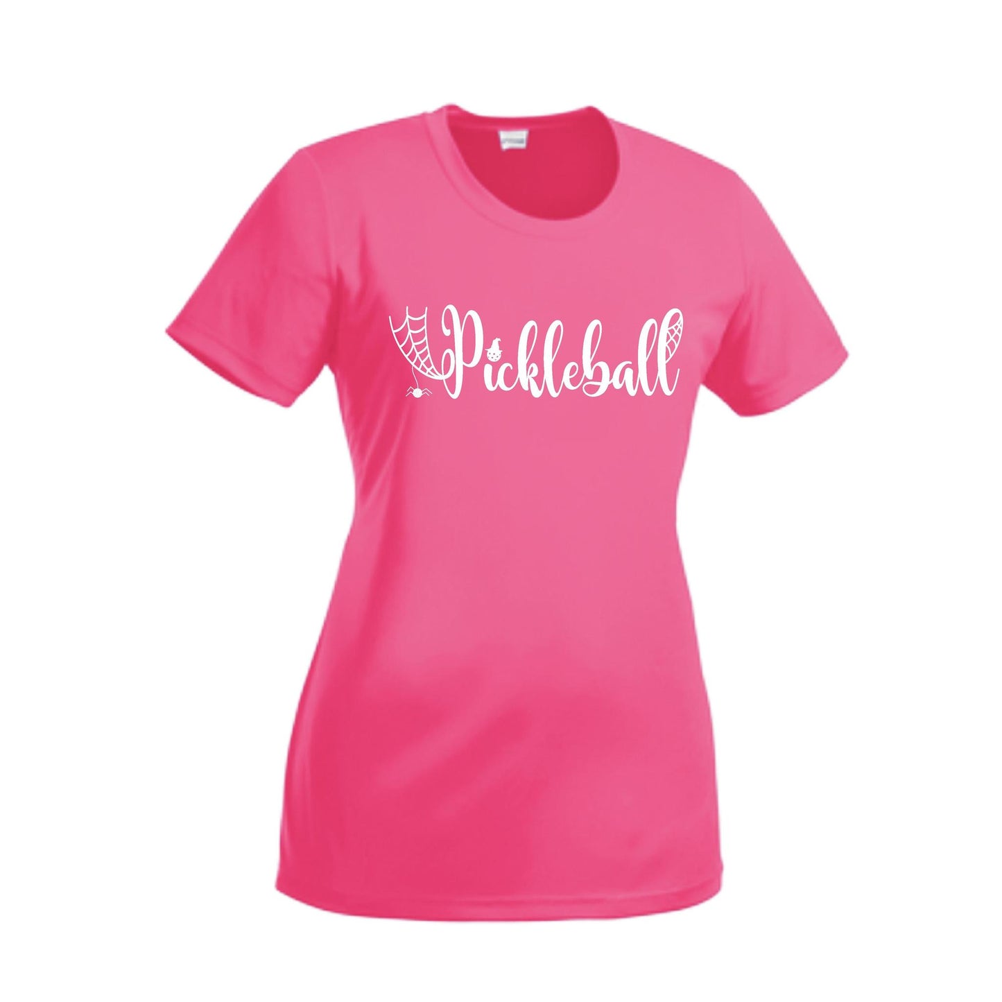 Spider Pickleball | Women’s Short Sleeve Crewneck Pickleball Performance T-Shirts | 100% Polyester