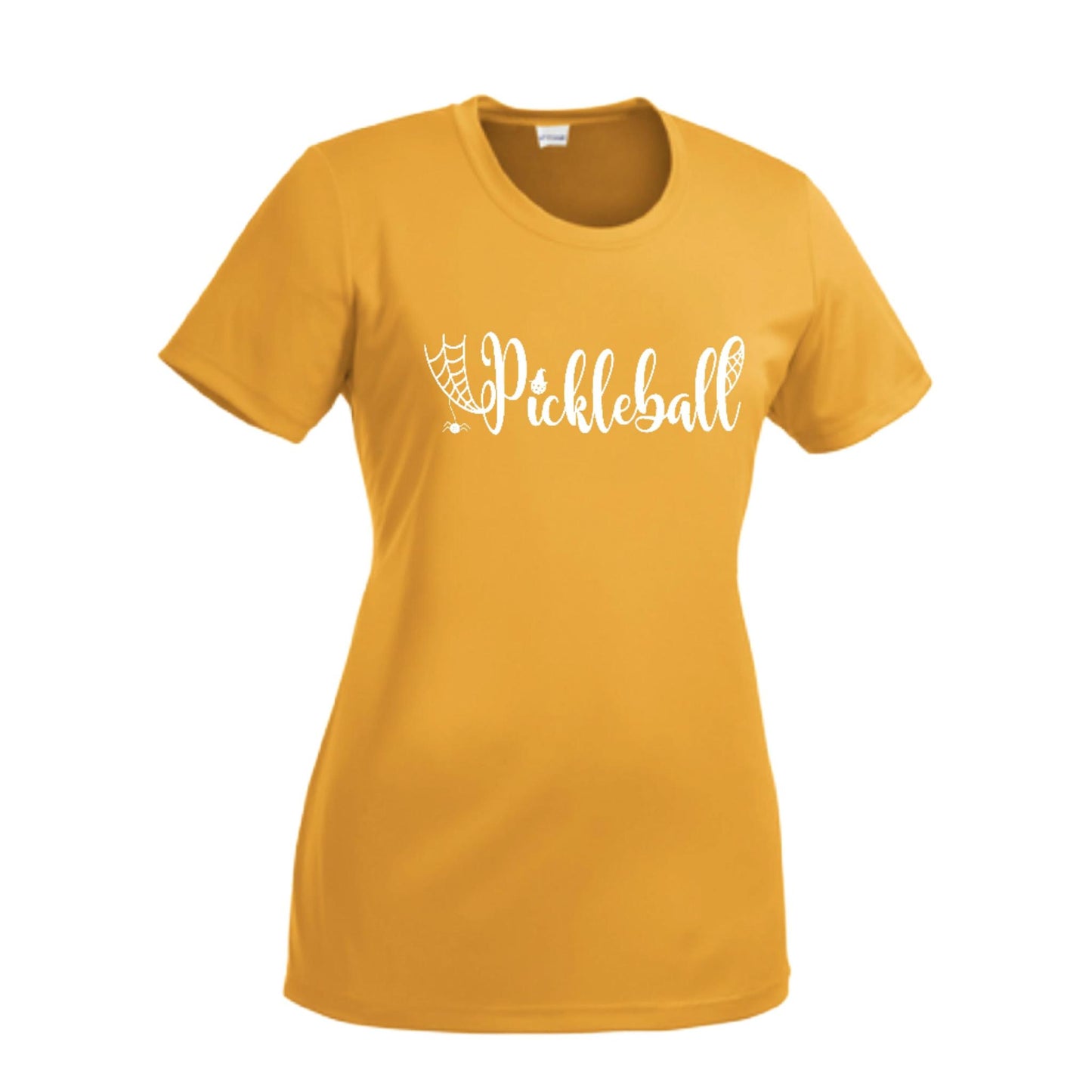 Spider Pickleball | Women’s Short Sleeve Crewneck Pickleball Performance T-Shirts | 100% Polyester