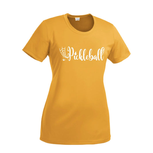 Spider Pickleball | Women’s Short Sleeve Crewneck Pickleball Performance T-Shirts | 100% Polyester