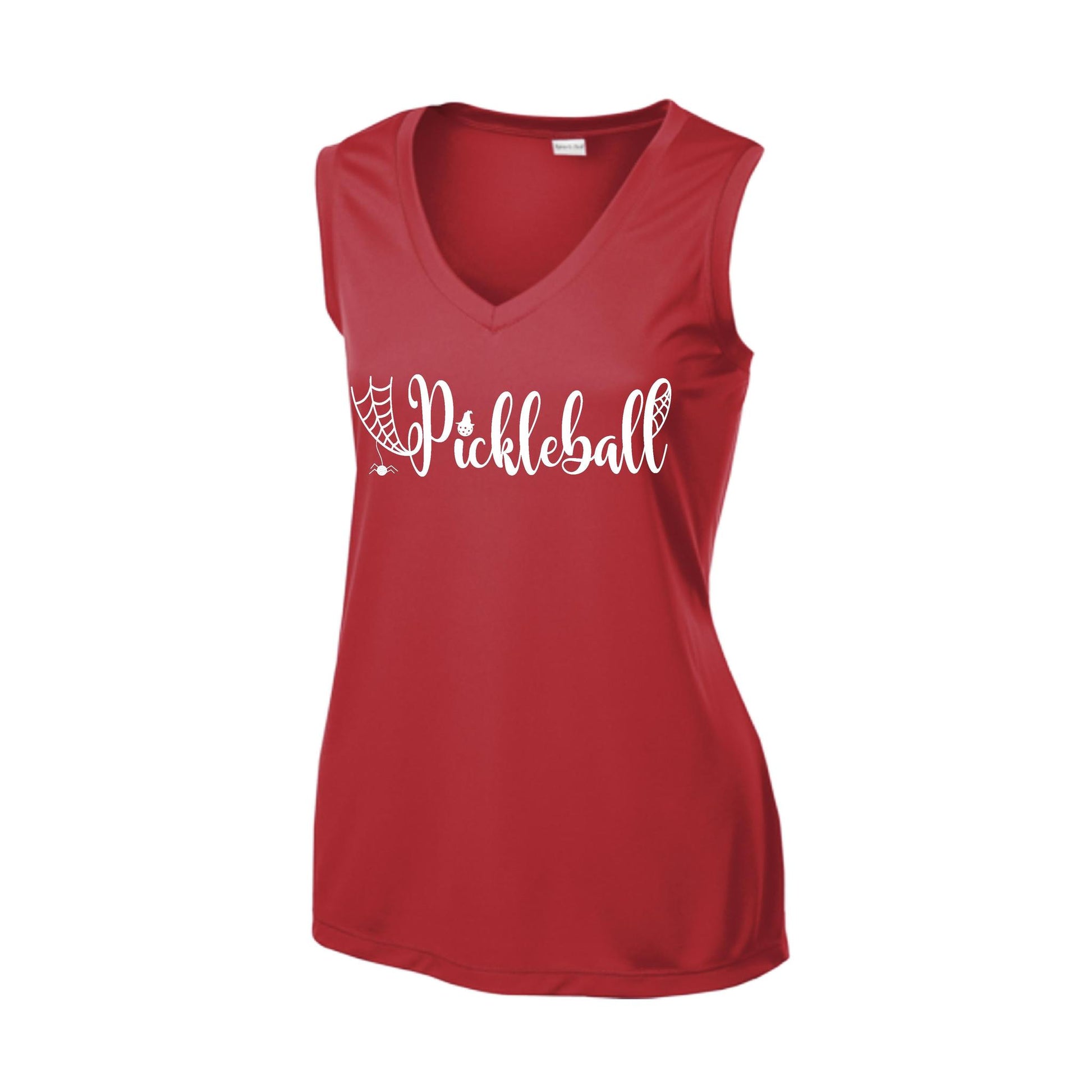 Spider Pickleball | Women’s Sleeveless Pickleball Performance T-Shirt | 100% Polyester