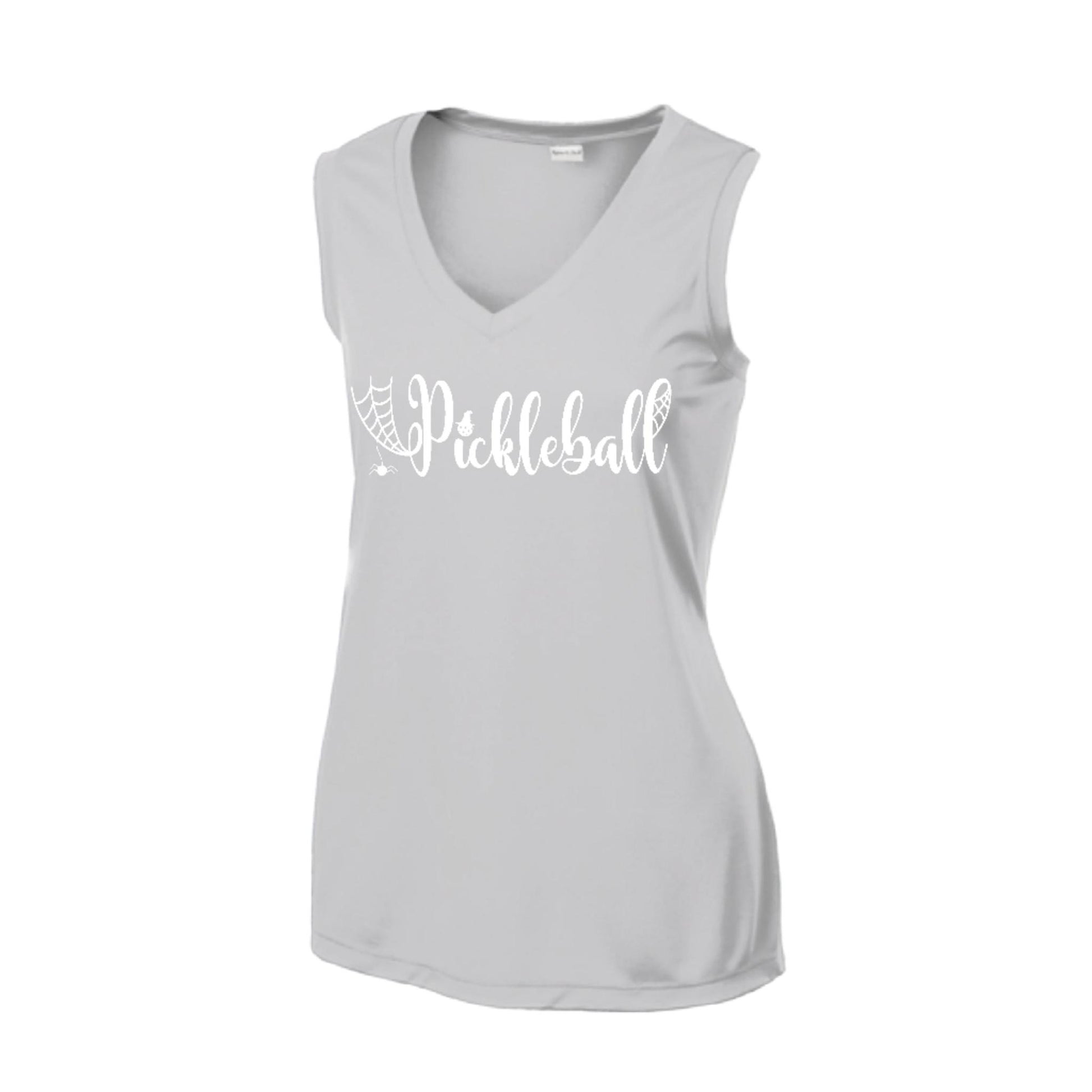 Spider Pickleball | Women’s Sleeveless Pickleball Performance T-Shirt | 100% Polyester