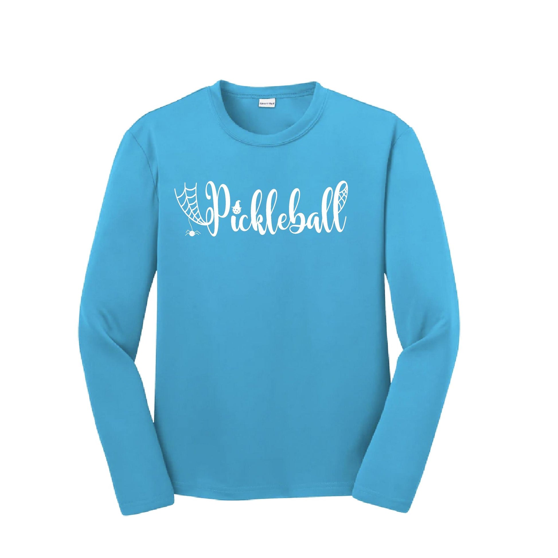 Youth Halloween Pickleball Shirt Funny Spooky Season T-Shirt Kids Pickleball Halloween Apparel Long-Sleeve