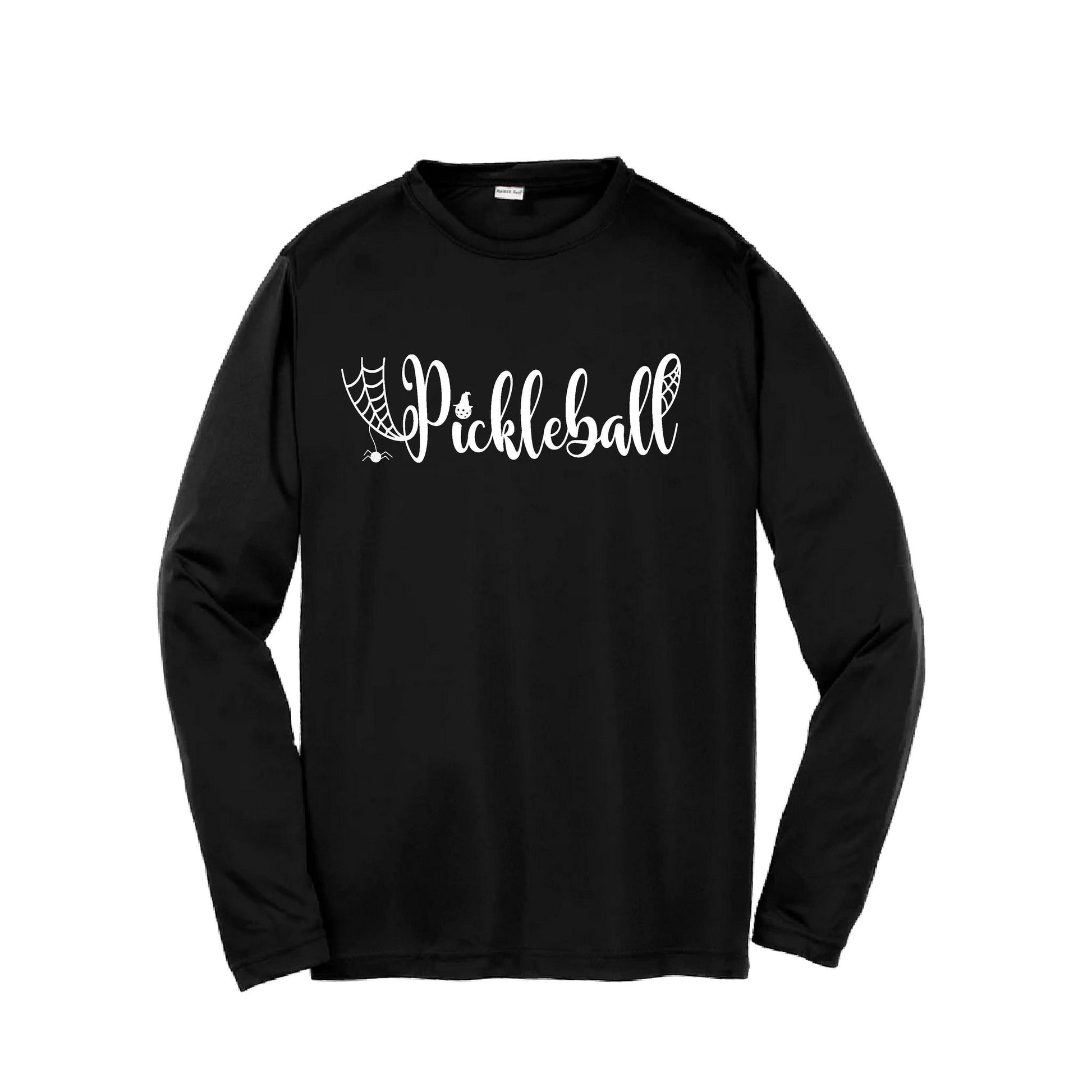 Youth Halloween Pickleball Shirt Funny Spooky Season T-Shirt Kids Pickleball Halloween Apparel Long-Sleeve