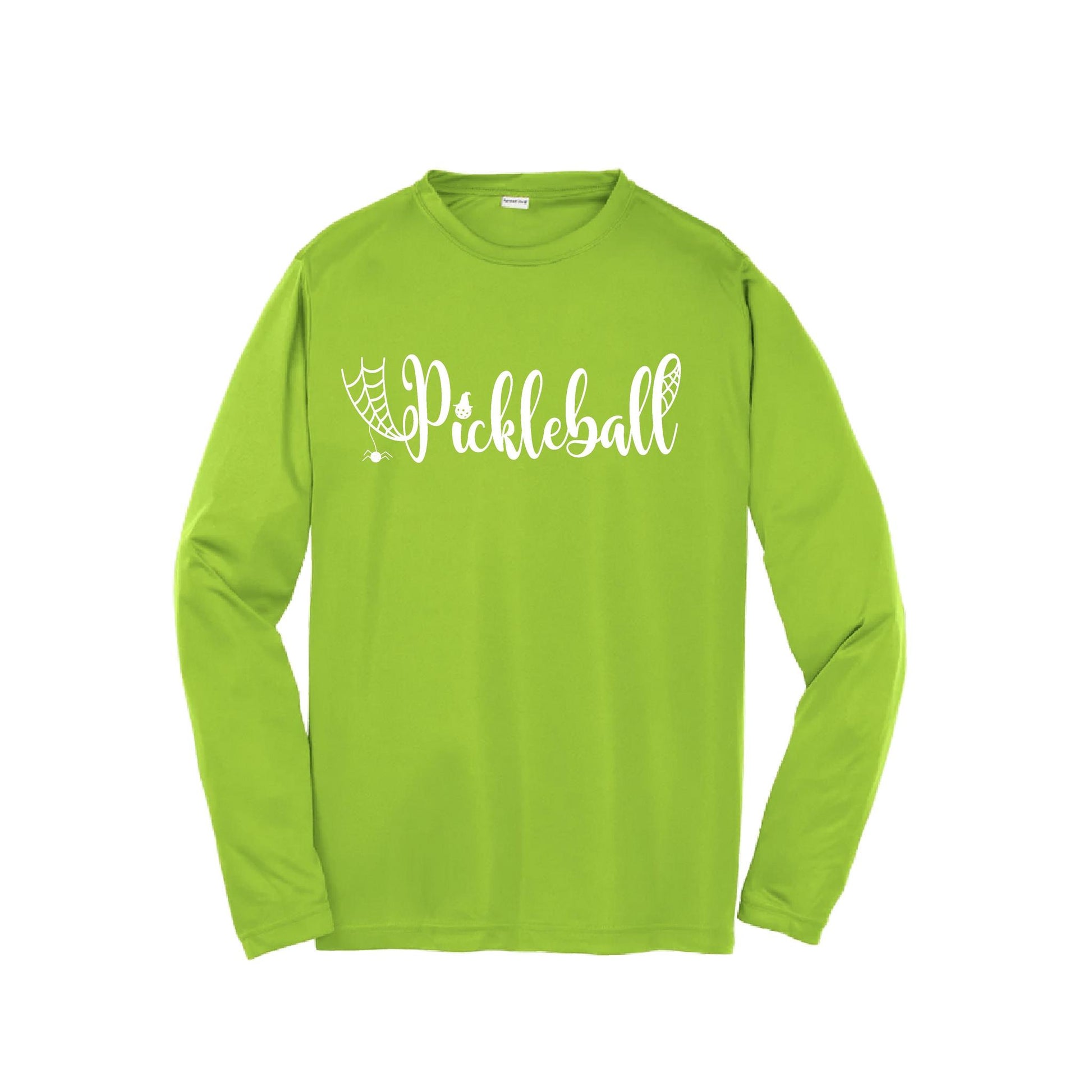 Youth Halloween Pickleball Shirt Funny Spooky Season T-Shirt Kids Pickleball Halloween Apparel Long-Sleeve