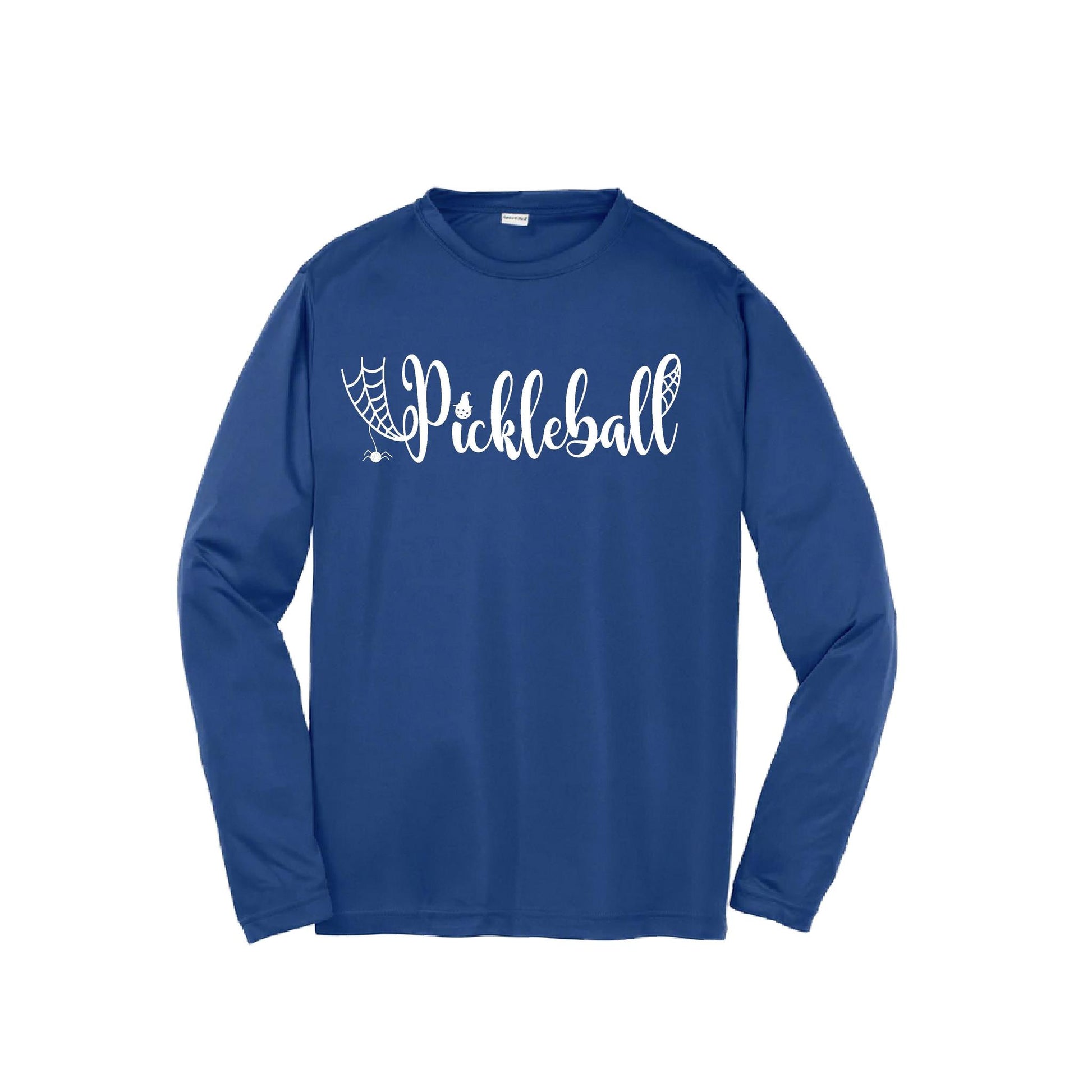 Youth Halloween Pickleball Shirt Funny Spooky Season T-Shirt Kids Pickleball Halloween Apparel Long-Sleeve