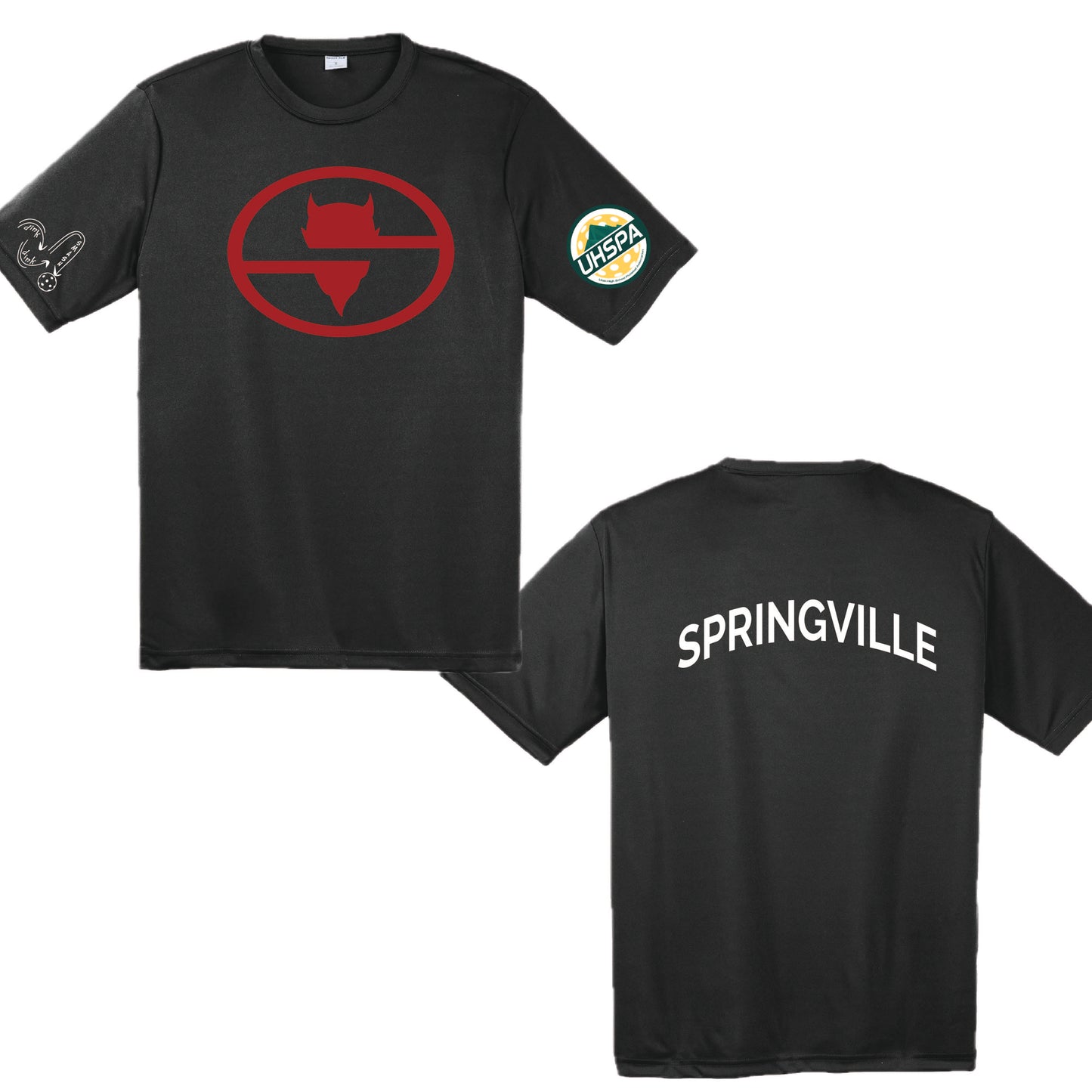Springville High USHPA | Men's Short Sleeve White Crewneck T-Shirts | 100% Polyester