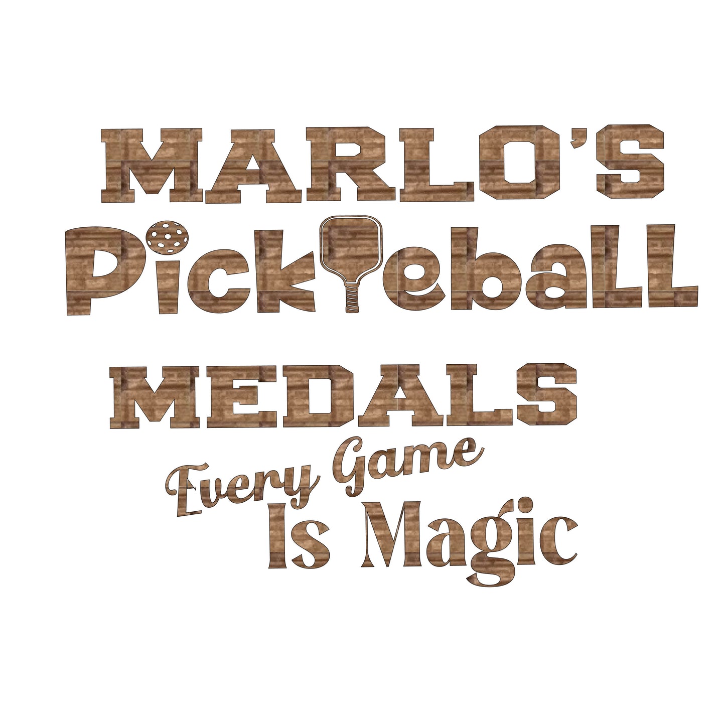 Custom Pickleball "Every Game is Magic" Trophy Display Rack | Sports Tournament Award Hanger