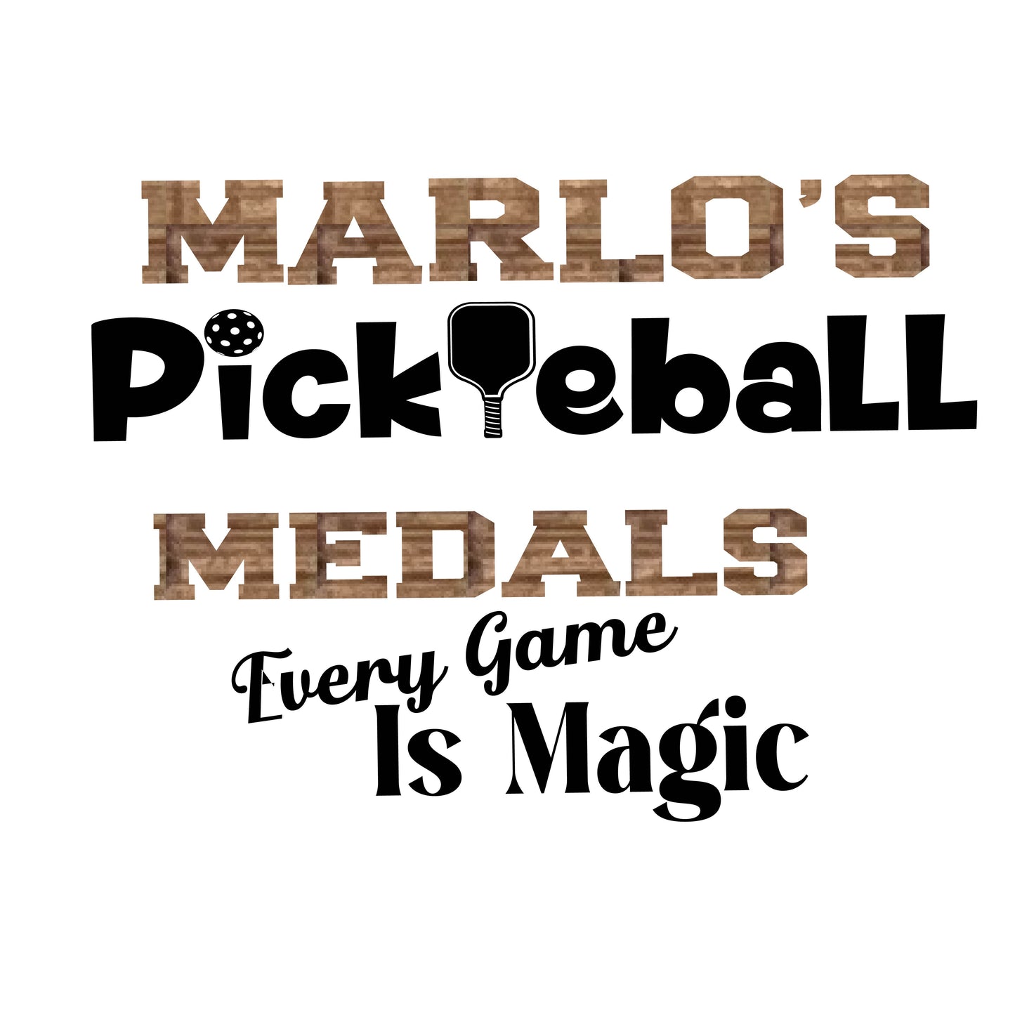 Custom Pickleball "Every Game is Magic" Trophy Display Rack | Sports Tournament Award Hanger
