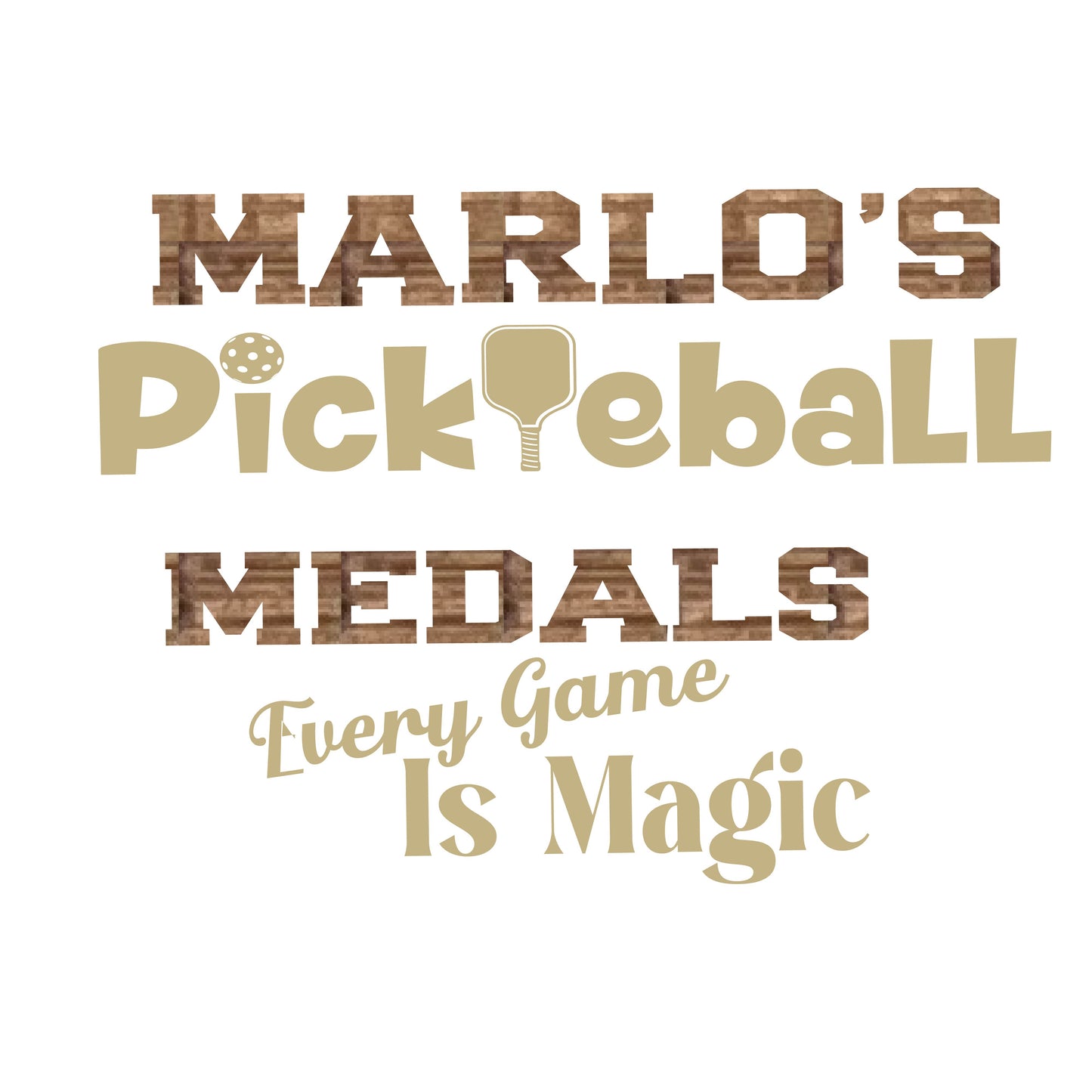 Custom Pickleball "Every Game is Magic" Trophy Display Rack | Sports Tournament Award Hanger