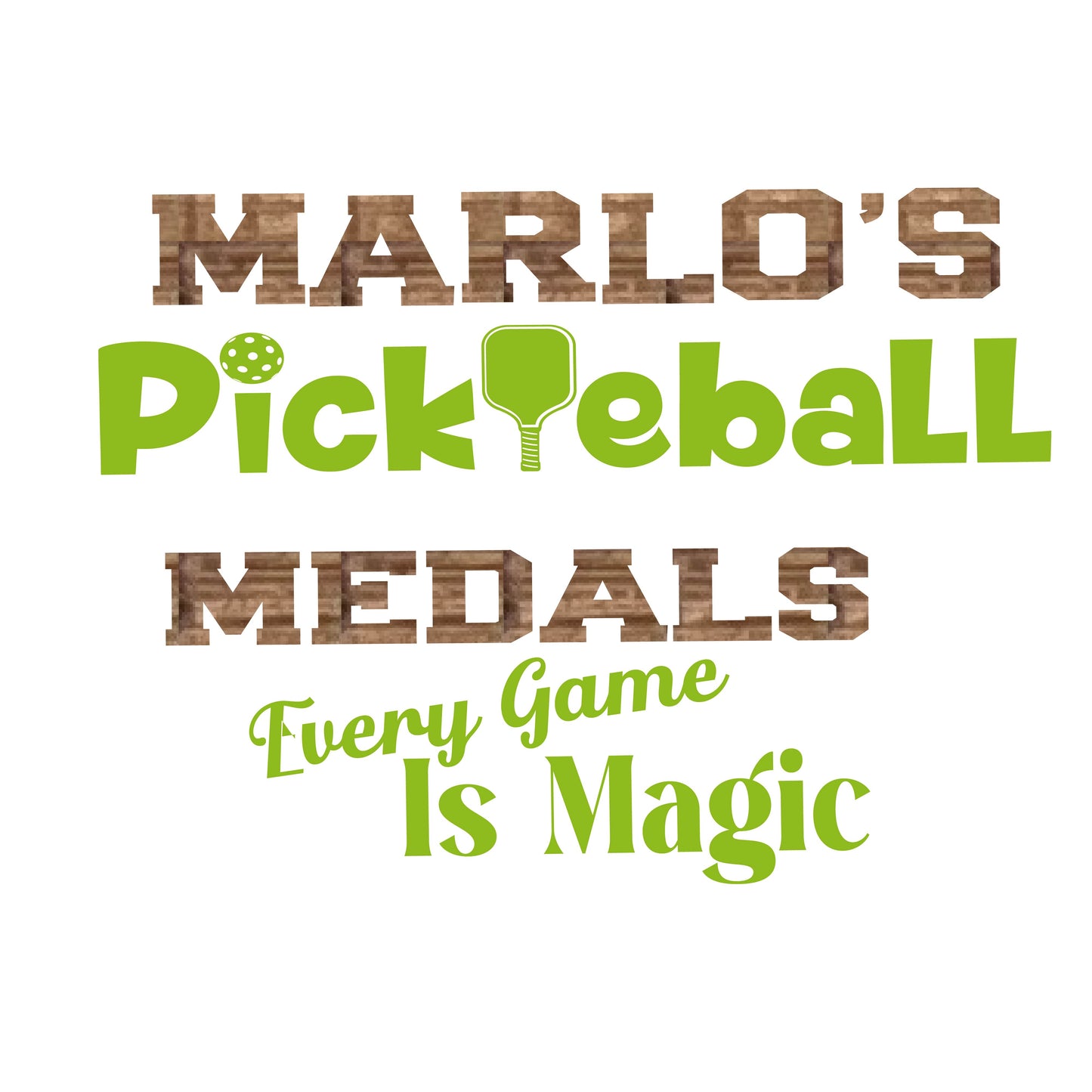 Custom Pickleball "Every Game is Magic" Trophy Display Rack | Sports Tournament Award Hanger