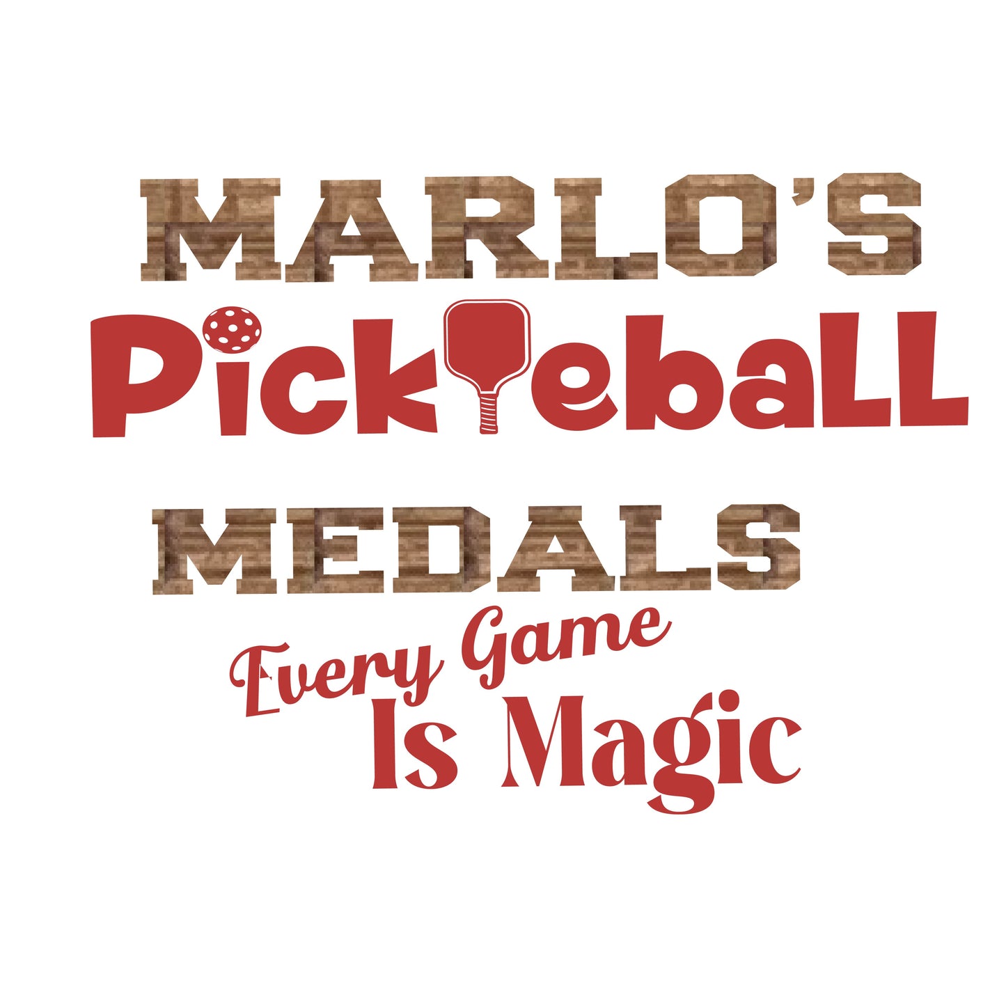 Custom Pickleball "Every Game is Magic" Trophy Display Rack | Sports Tournament Award Hanger
