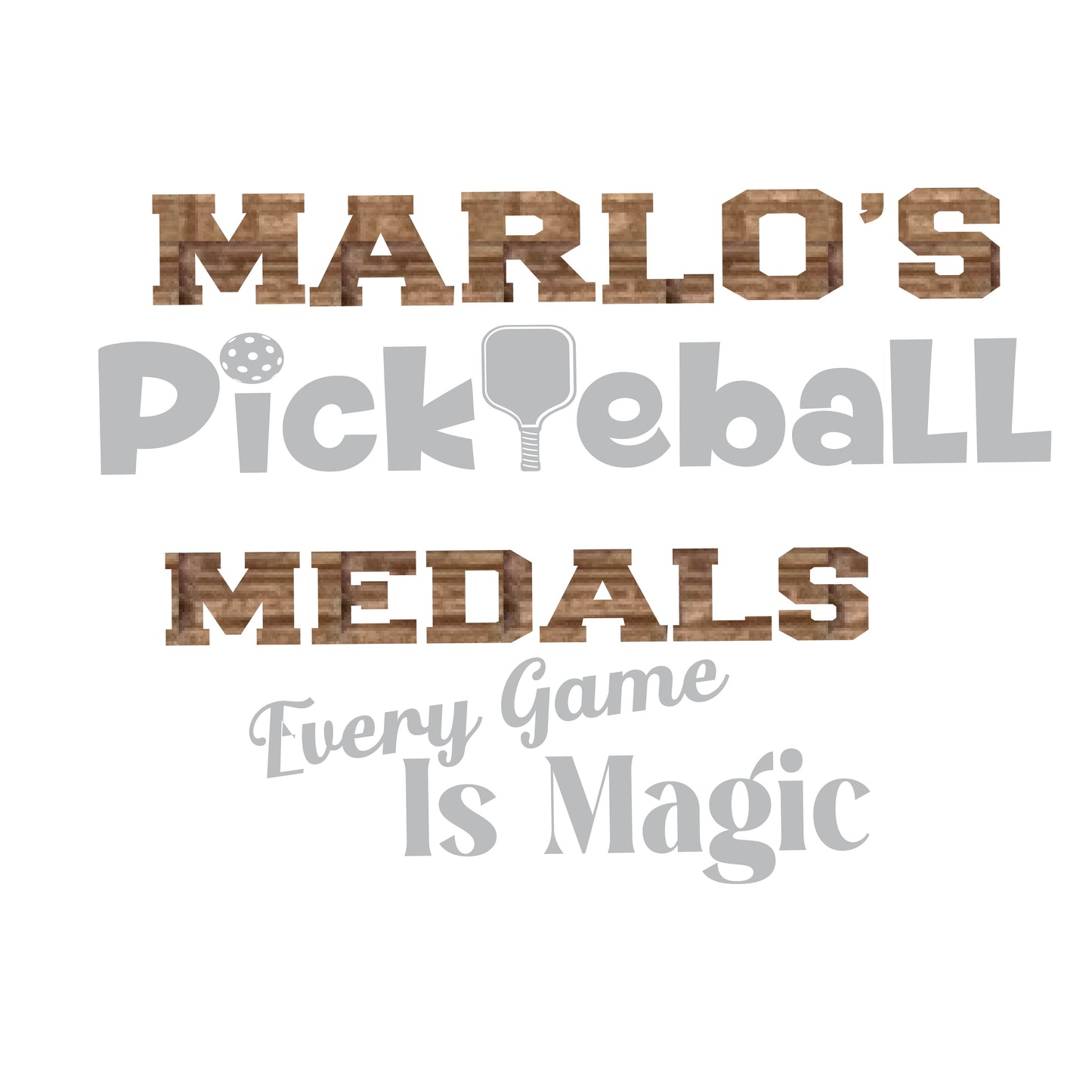 Custom Pickleball "Every Game is Magic" Trophy Display Rack | Sports Tournament Award Hanger