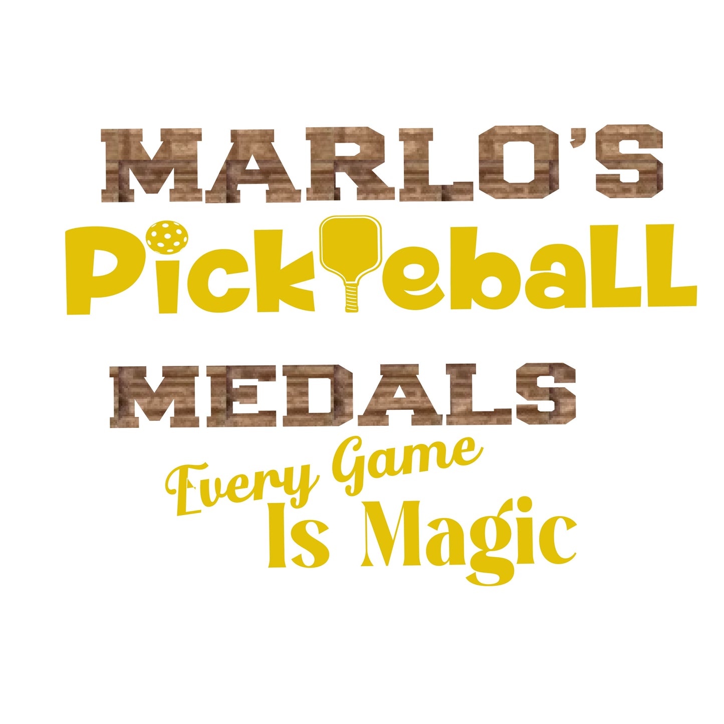 Custom Pickleball "Every Game is Magic" Trophy Display Rack | Sports Tournament Award Hanger