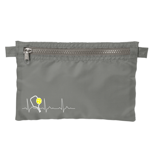 Pickleball Heartbeat EKG | Pickleball Stash Pouch Bag | Small Size Court Stash Bag