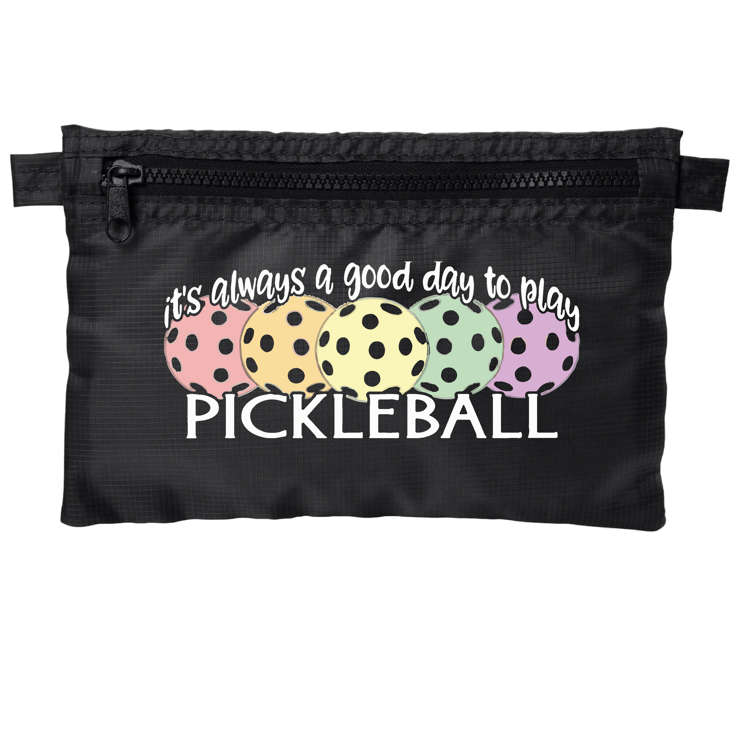 It's Always a Good Day to Play Pickleball | Pickleball Cosmetic Stash Pouch Bag | Small Size Court Stash Bag