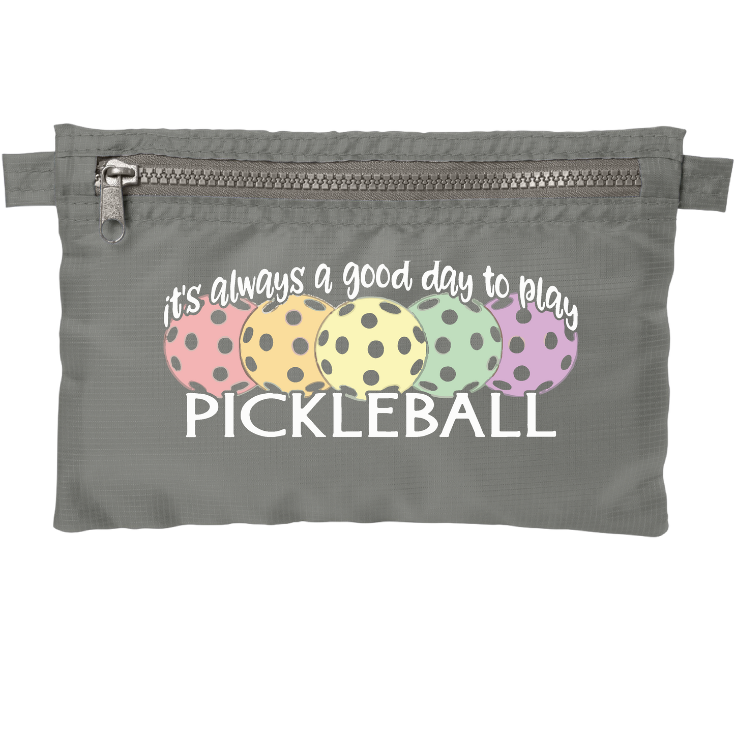 It's Always a Good Day to Play Pickleball | Pickleball Cosmetic Stash Pouch Bag | Small Size Court Stash Bag