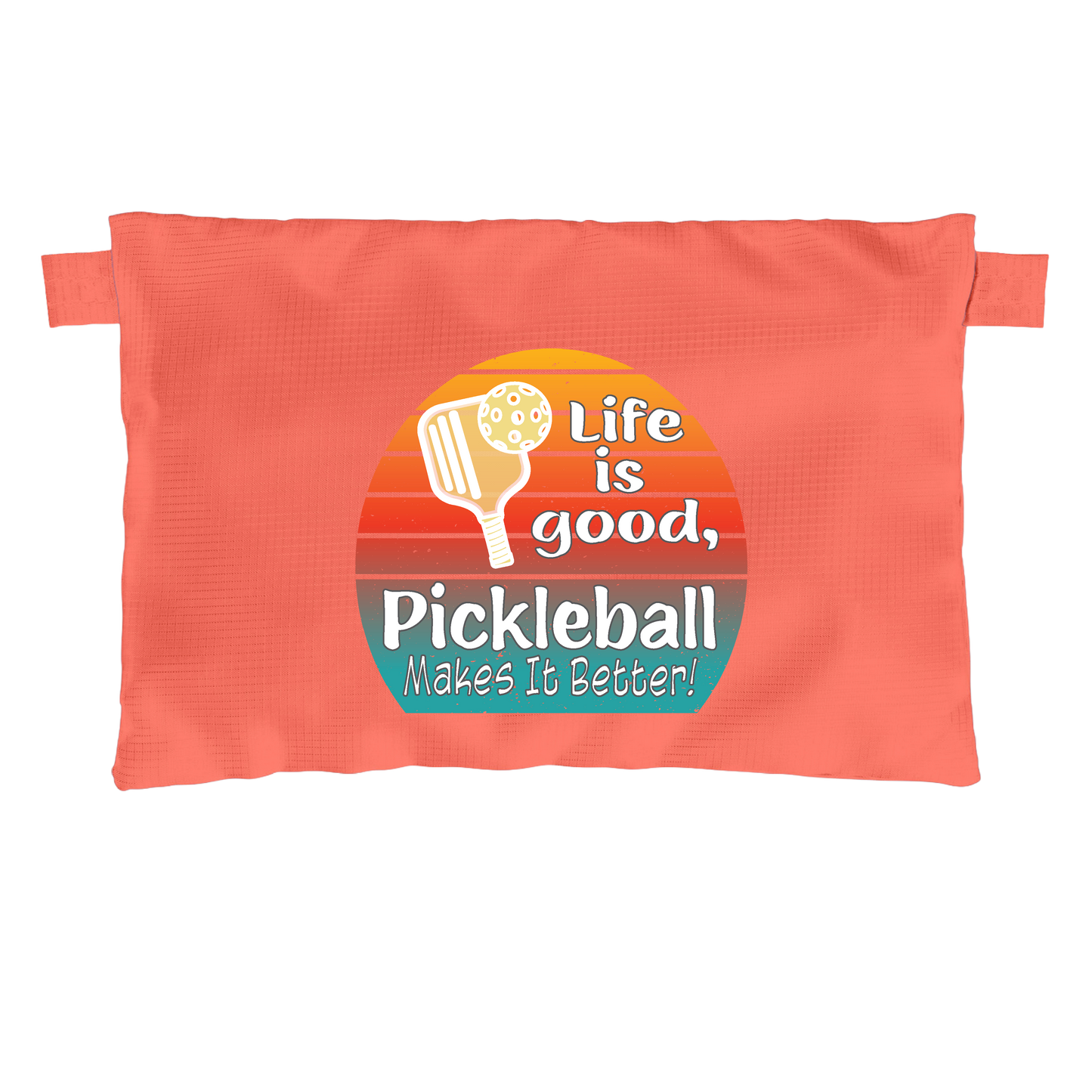 Life is Good Pickleball Makes it Better | Pickleball Cosmetic Stash Pouch Bag | Small Size Court Stash Bag