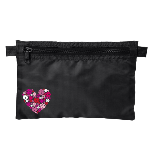 Pickleball Heart | Pickleball Stash Pouch Bag | Small Size Court Stash Bag