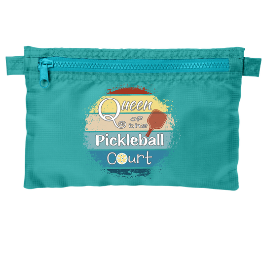 Queen of the Pickleball Court | Pickleball Cosmetic Stash Pouch Bag | Small Size Court Stash Bag