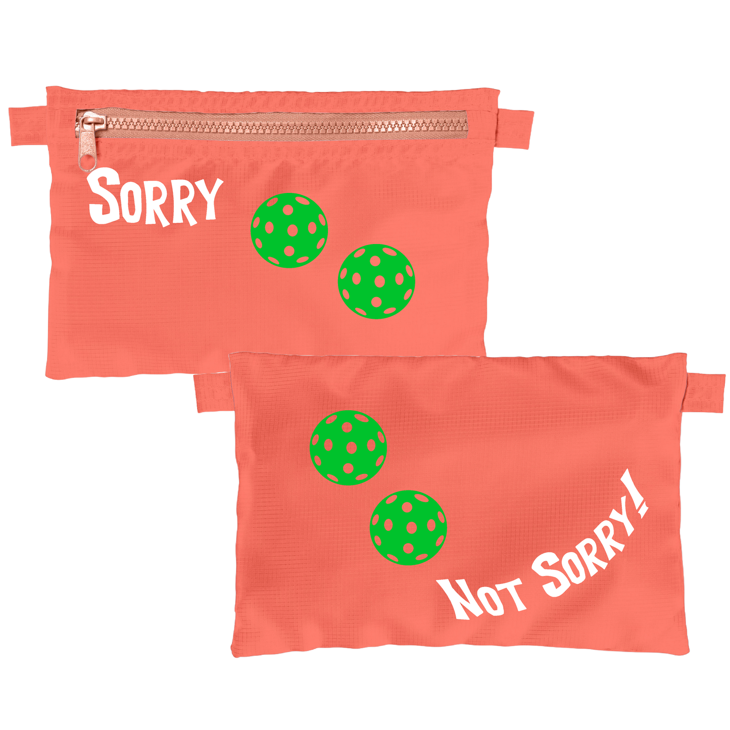 Sorry Not Sorry With Pickleballs (Customizable) | Pickleball Stash Pouch Bag | Small Size Court Stash Bag